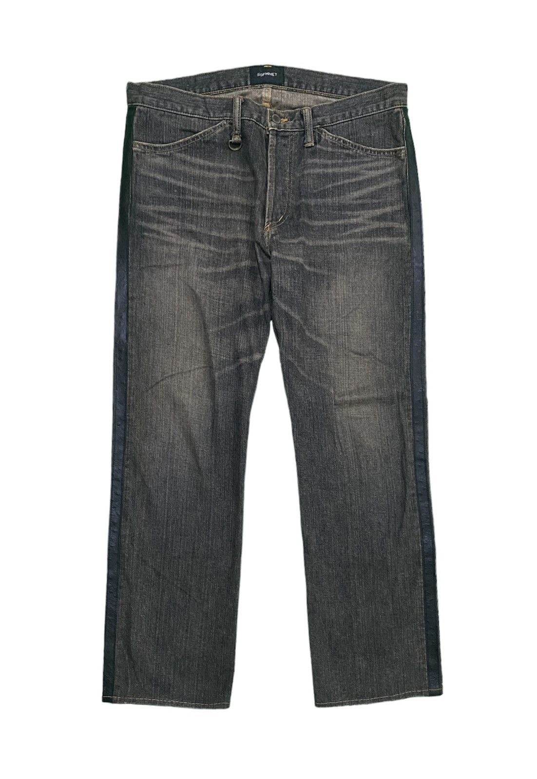 Sophnet. × uniform experiment Sophnet Phase Clawmark Leather Stripe Denim Jeans Size US 35 - 1 Thumbnail