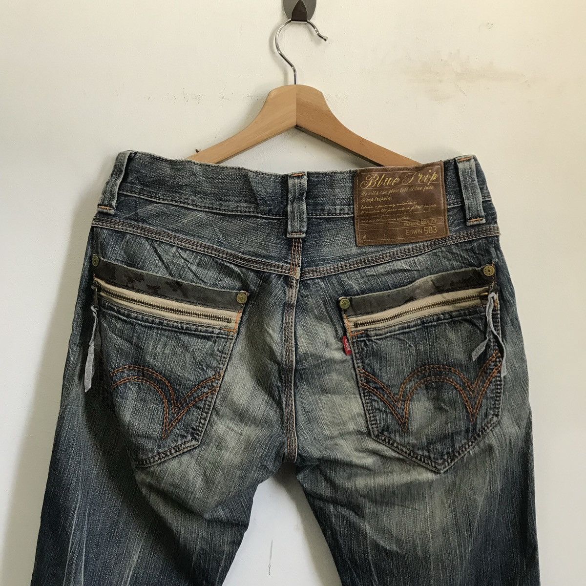 Edwin Vintage Edwin TRASHED Denim Jeans Size US 32 / EU 48 - 7 Thumbnail