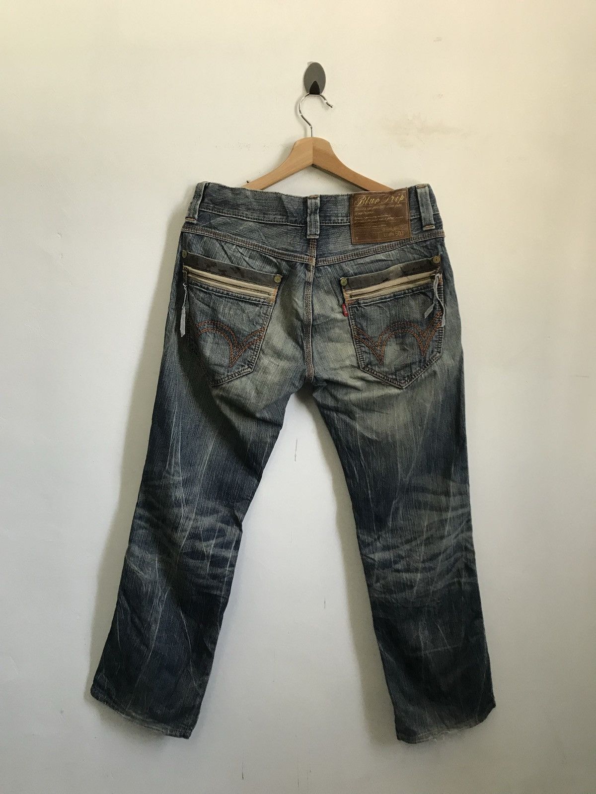 Edwin Vintage Edwin TRASHED Denim Jeans Size US 32 / EU 48 - 6 Thumbnail