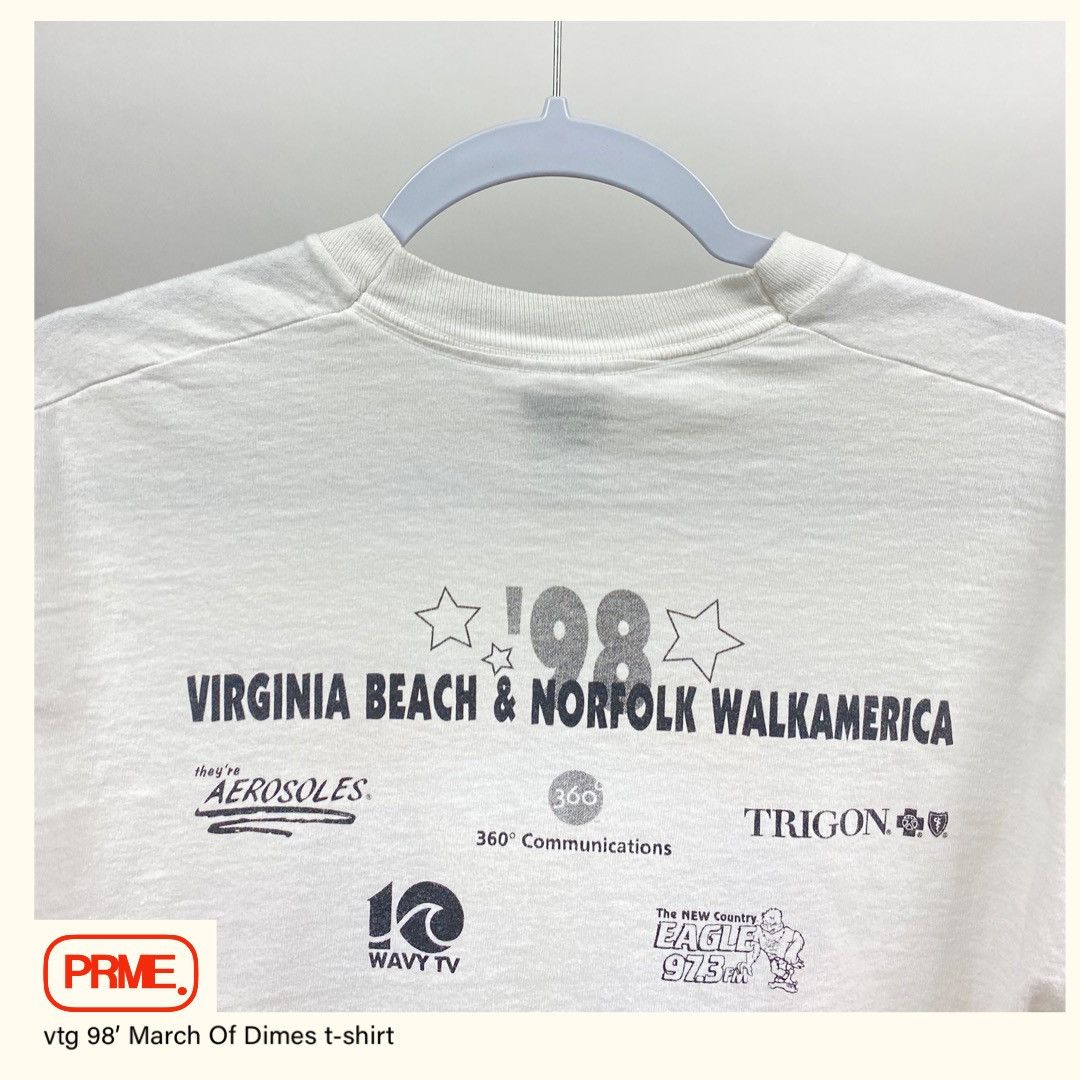 Fruit Of The Loom × Vintage vintage 90s 1998 MARCH OF DIMES WALKAMERICA VIRGINIA t-shirt Size US M / EU 48-50 / 2 - 4 Thumbnail