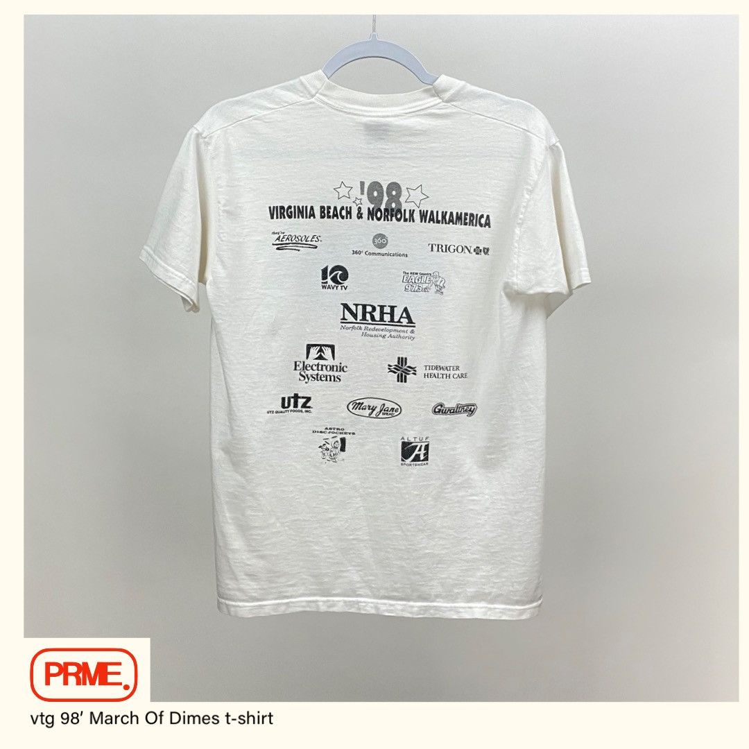 Fruit Of The Loom × Vintage vintage 90s 1998 MARCH OF DIMES WALKAMERICA VIRGINIA t-shirt Size US M / EU 48-50 / 2 - 9 Thumbnail