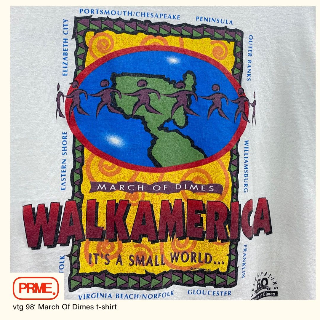 Fruit Of The Loom × Vintage vintage 90s 1998 MARCH OF DIMES WALKAMERICA VIRGINIA t-shirt Size US M / EU 48-50 / 2 - 2 Thumbnail