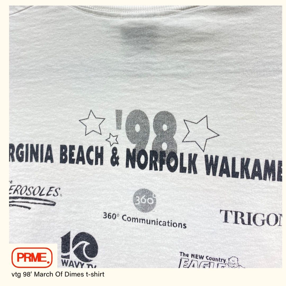 Fruit Of The Loom × Vintage vintage 90s 1998 MARCH OF DIMES WALKAMERICA VIRGINIA t-shirt Size US M / EU 48-50 / 2 - 10 Thumbnail
