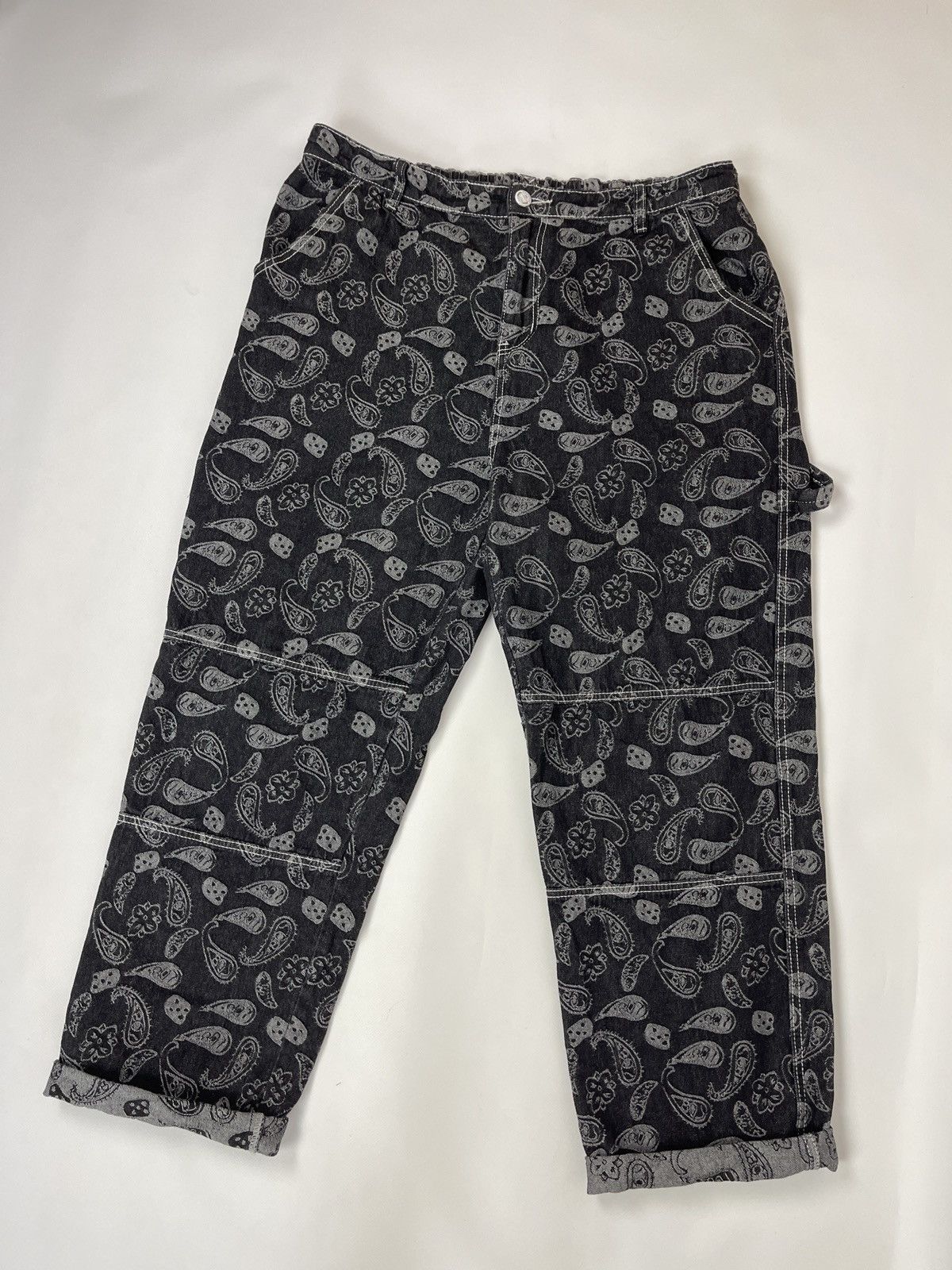 Japanese Brand Vintage double knee carhartt style workwear paisley pants Size US 36 / EU 52 - 4 Thumbnail
