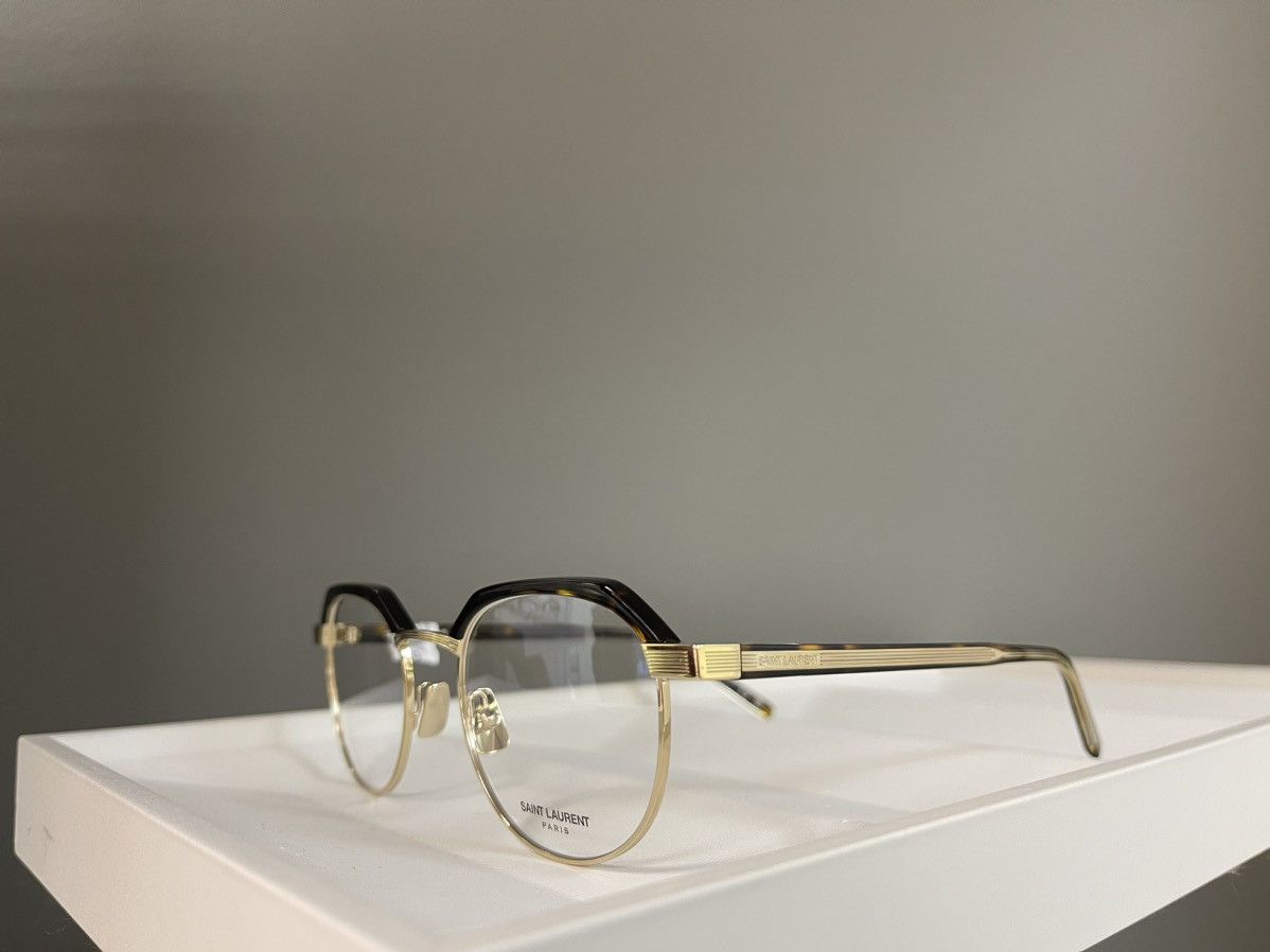 Saint Laurent Paris NEW Saint Laurent SL124 Gold Round Glasses Size ONE SIZE - 4 Thumbnail