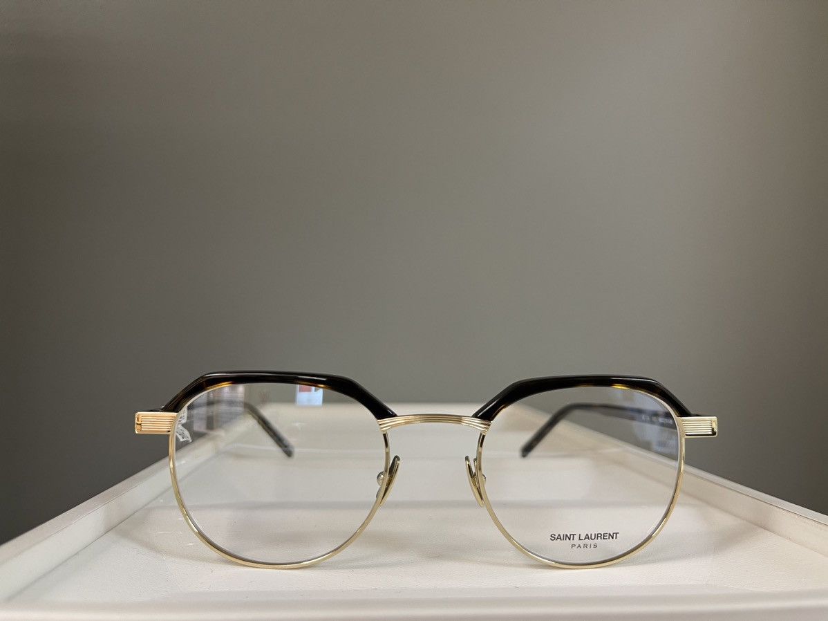 Saint Laurent Paris NEW Saint Laurent SL124 Gold Round Glasses Size ONE SIZE - 3 Thumbnail
