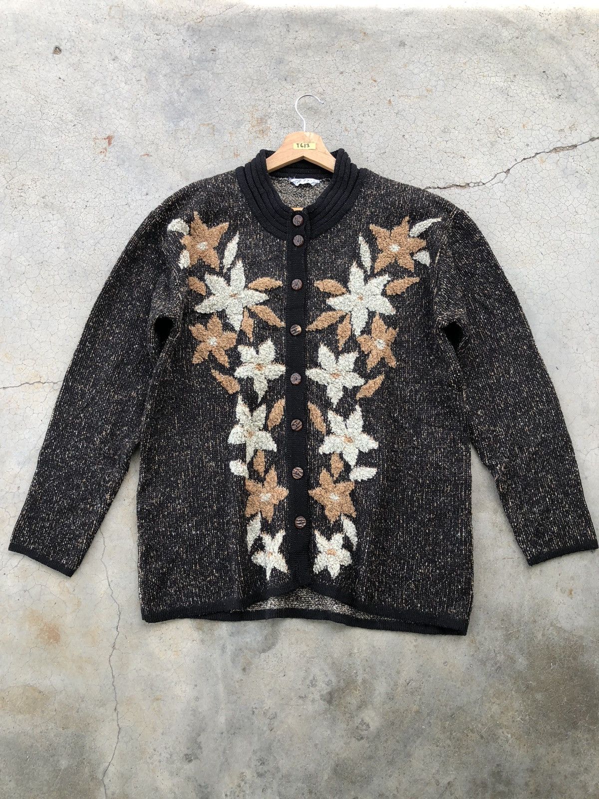🔴Vintage Japanese-brand Velvet Pullover Pattern Cardigan