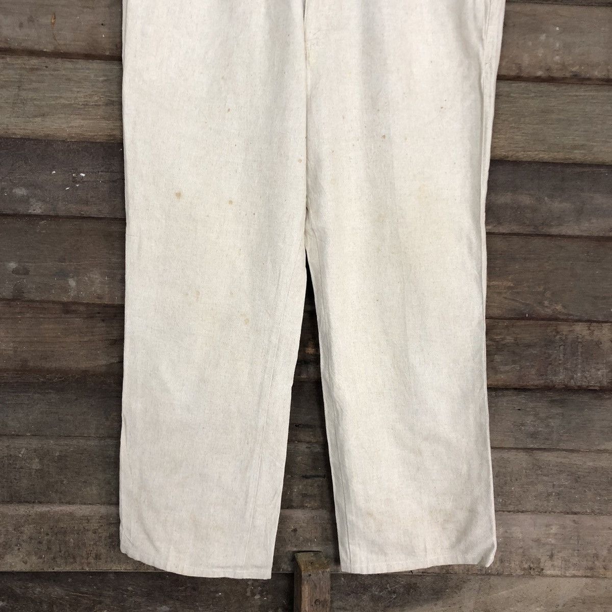 Japanese Brand DLL Wrangler vintage Cream Straight Pants #c1237 Size US 35 - 3 Thumbnail