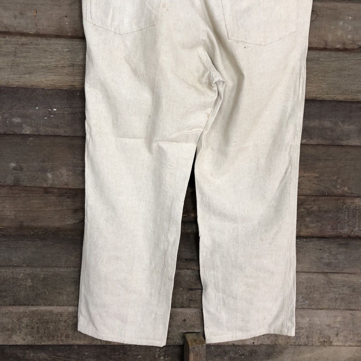 Japanese Brand DLL Wrangler vintage Cream Straight Pants #c1237 Size US 35 - 9 Thumbnail