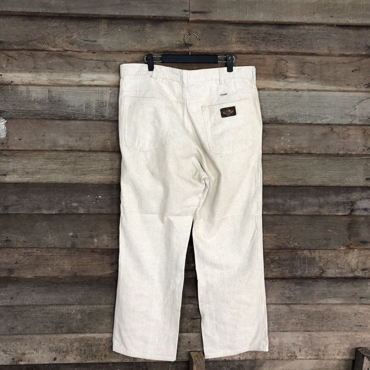 Japanese Brand DLL Wrangler vintage Cream Straight Pants #c1237 Size US 35 - 7 Thumbnail