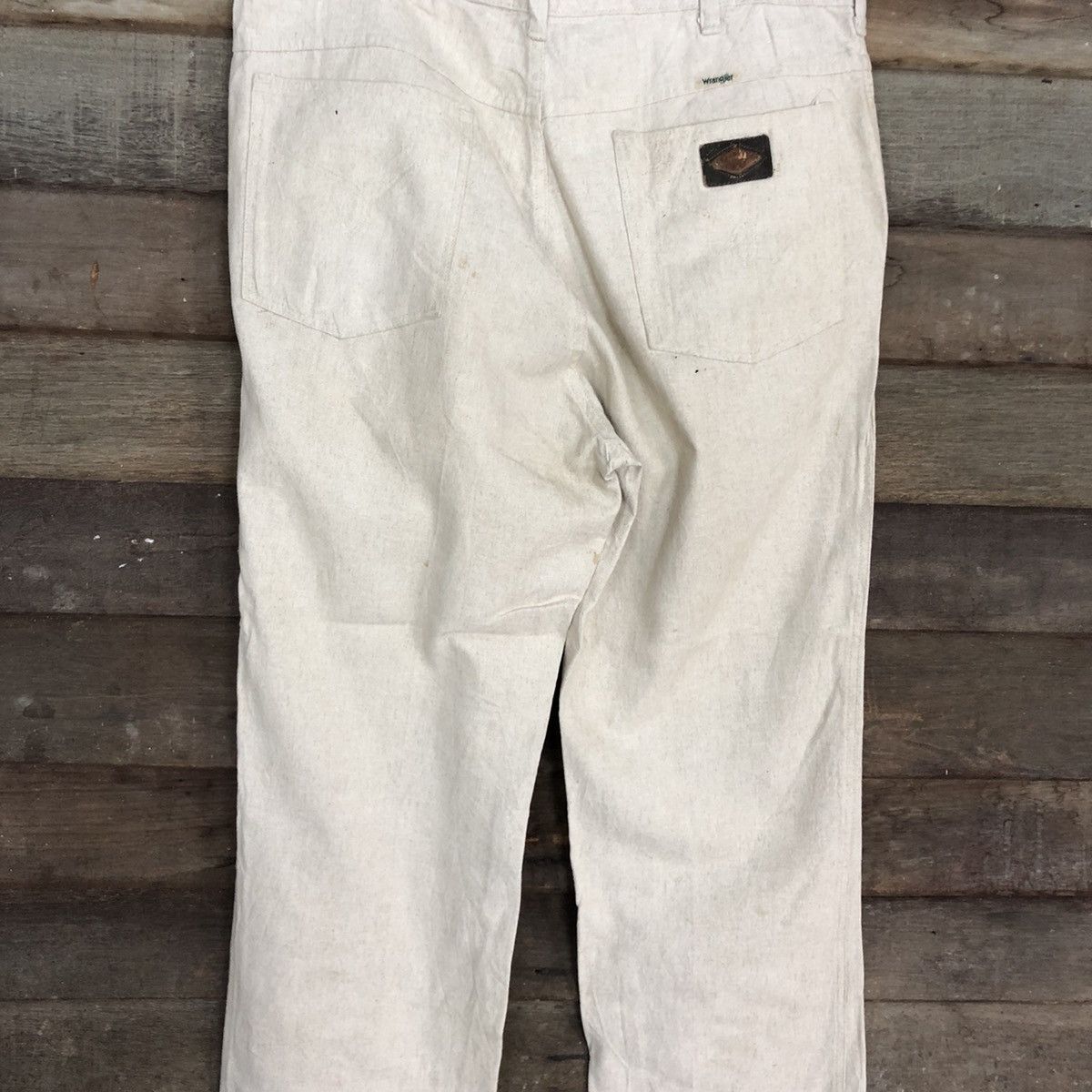 Japanese Brand DLL Wrangler vintage Cream Straight Pants #c1237 Size US 35 - 10 Thumbnail