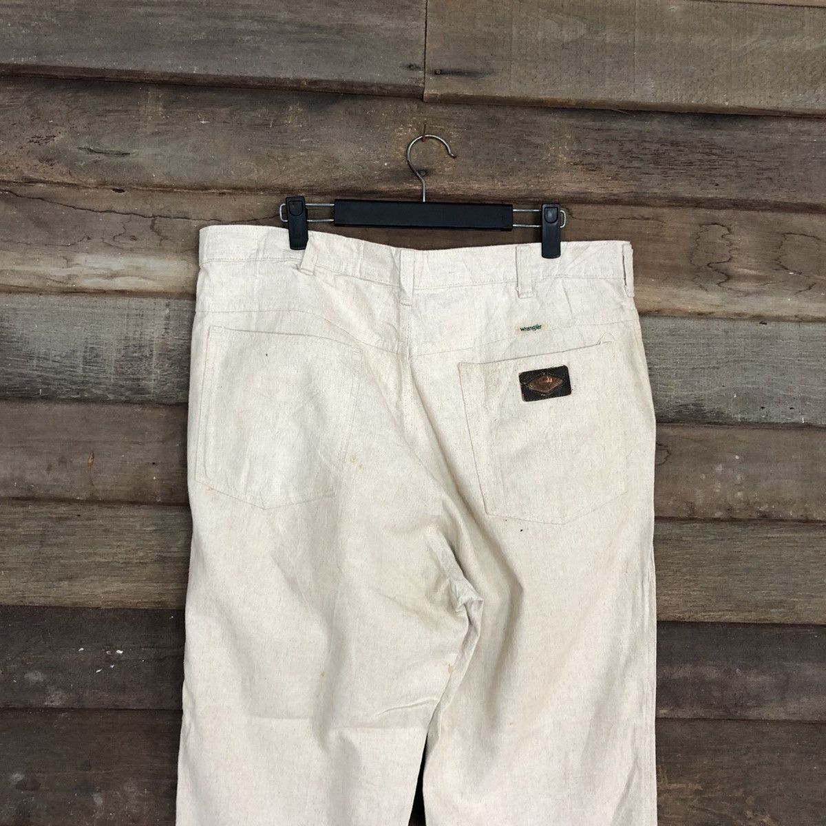 Japanese Brand DLL Wrangler vintage Cream Straight Pants #c1237 Size US 35 - 8 Thumbnail