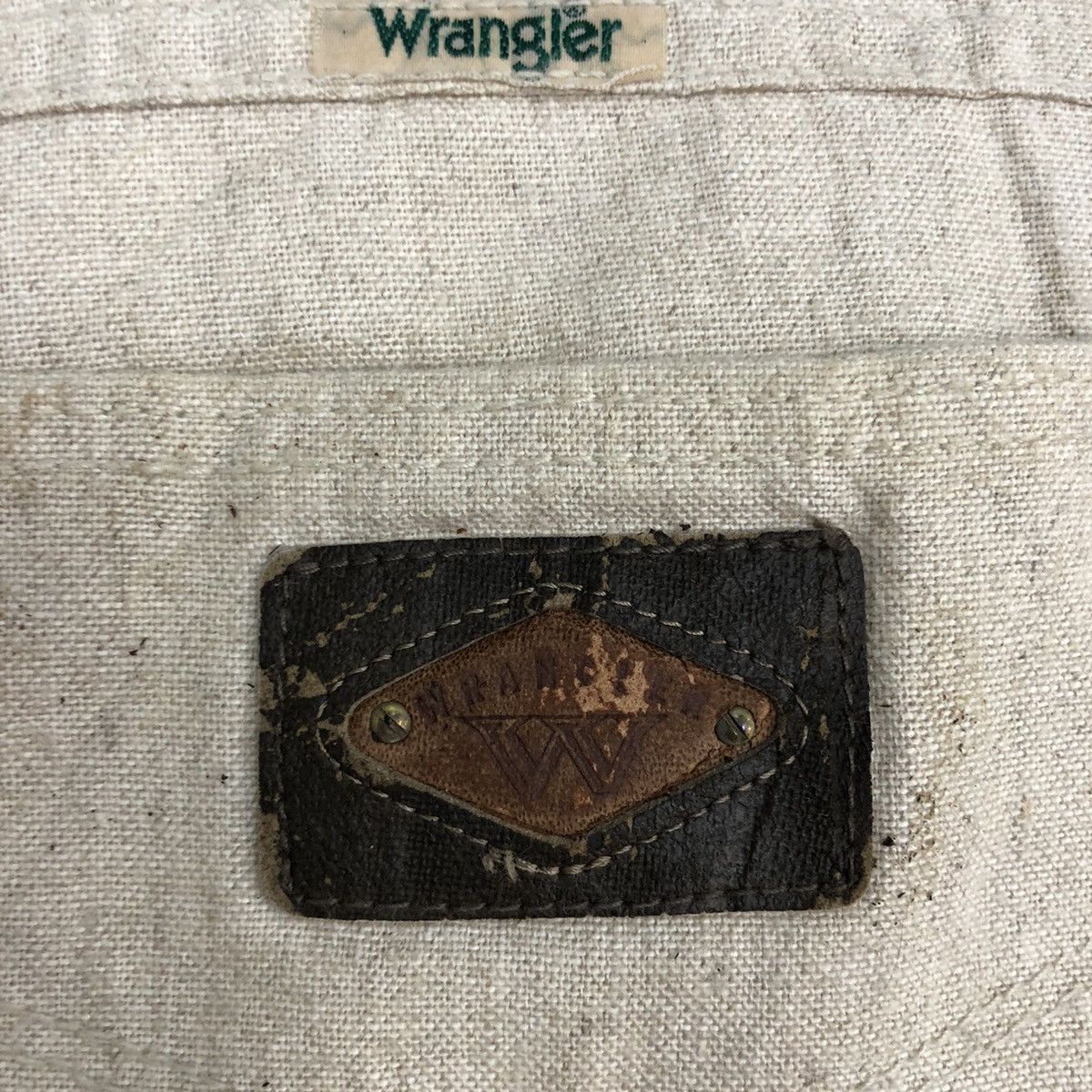 Japanese Brand DLL Wrangler vintage Cream Straight Pants #c1237 Size US 35 - 11 Thumbnail