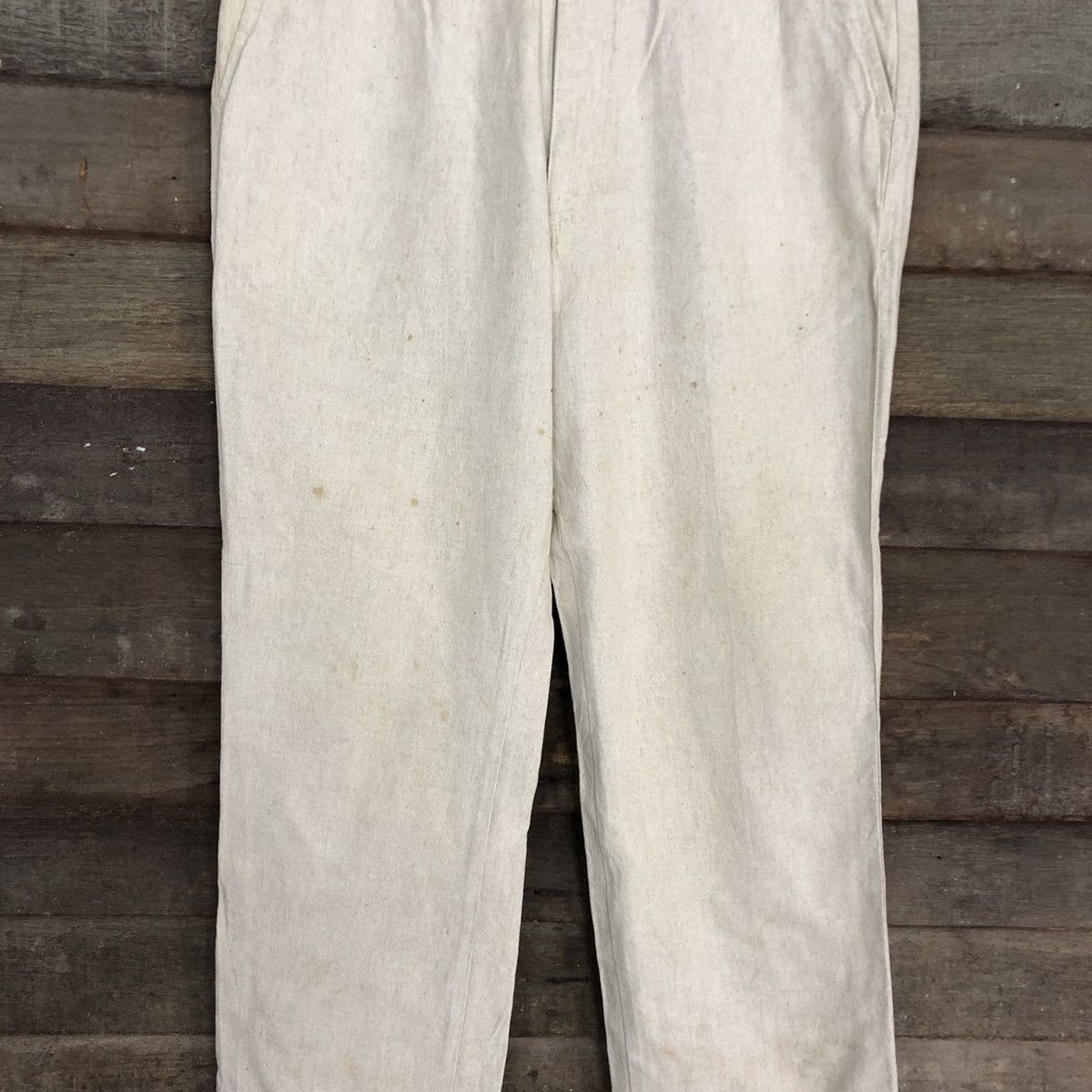 Japanese Brand DLL Wrangler vintage Cream Straight Pants #c1237 Size US 35 - 4 Thumbnail