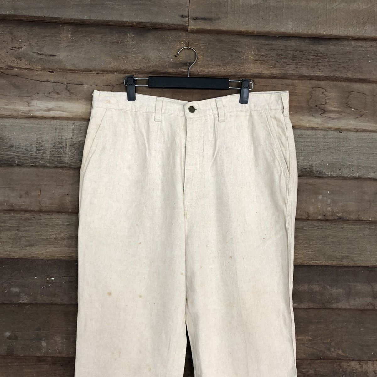 Japanese Brand DLL Wrangler vintage Cream Straight Pants #c1237 Size US 35 - 2 Thumbnail