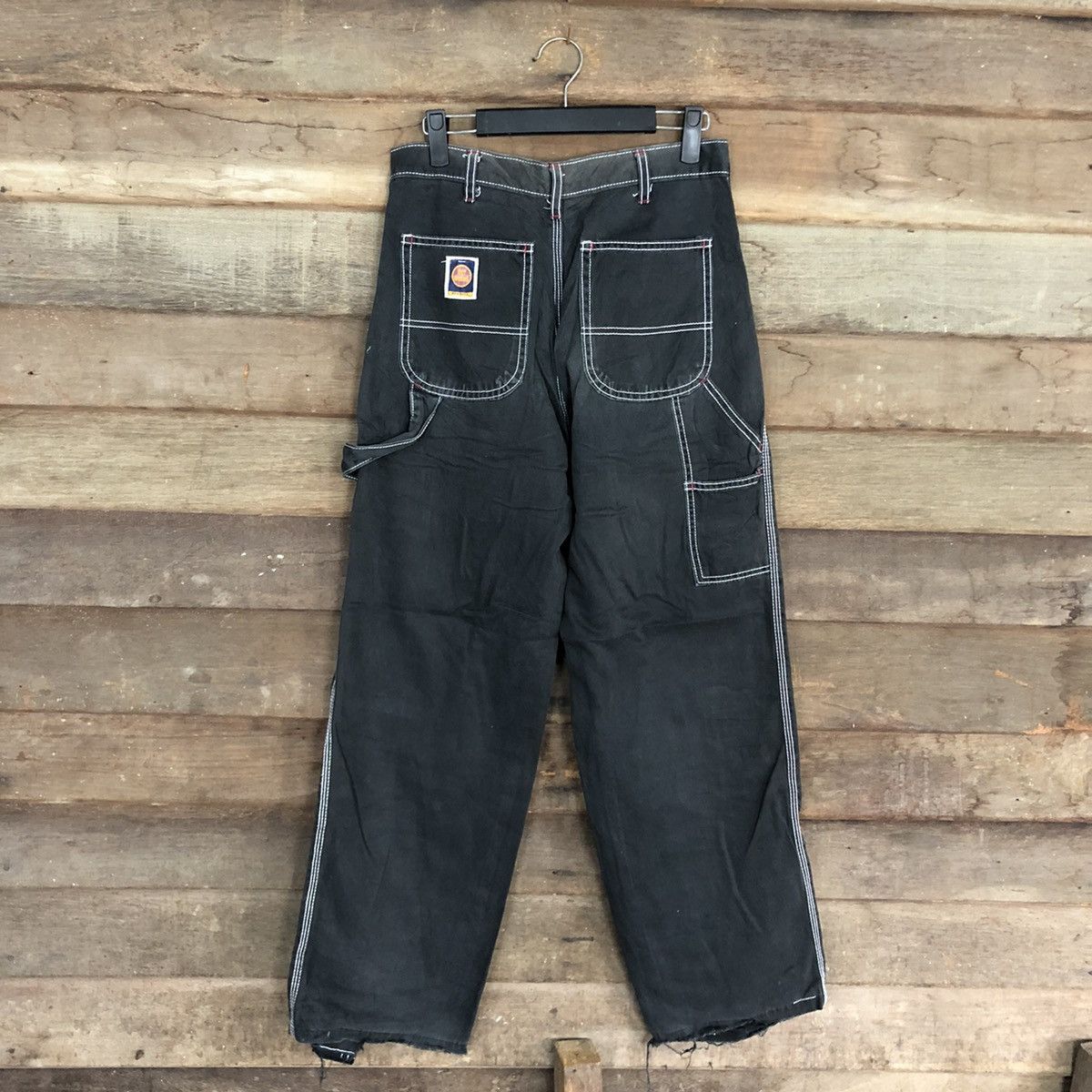 Japanese Brand × Vintage BeeBell workwear vintage Black Straight Pants #c1229 Size US 26 / EU 42 - 6 Thumbnail