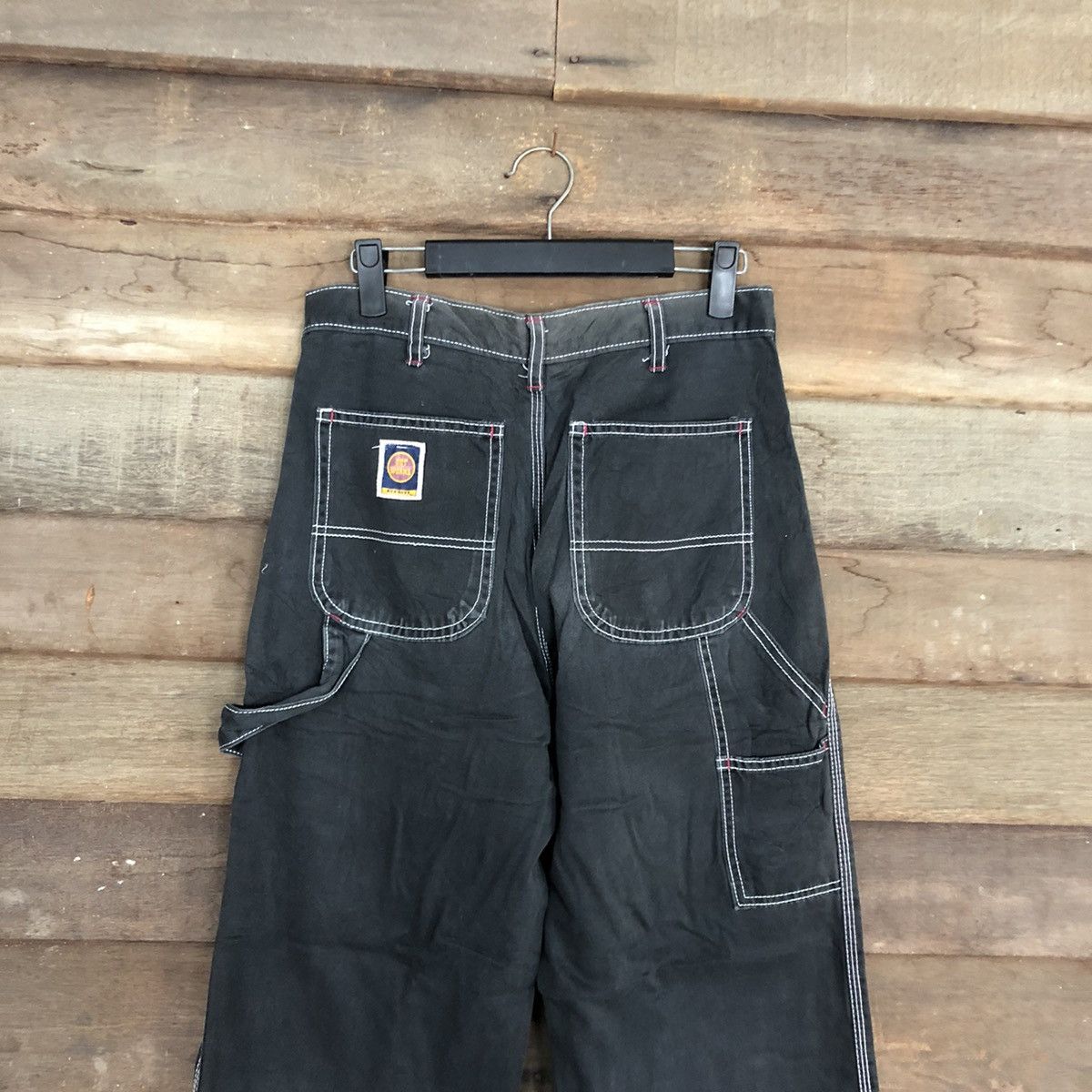 Japanese Brand × Vintage BeeBell workwear vintage Black Straight Pants #c1229 Size US 26 / EU 42 - 7 Thumbnail