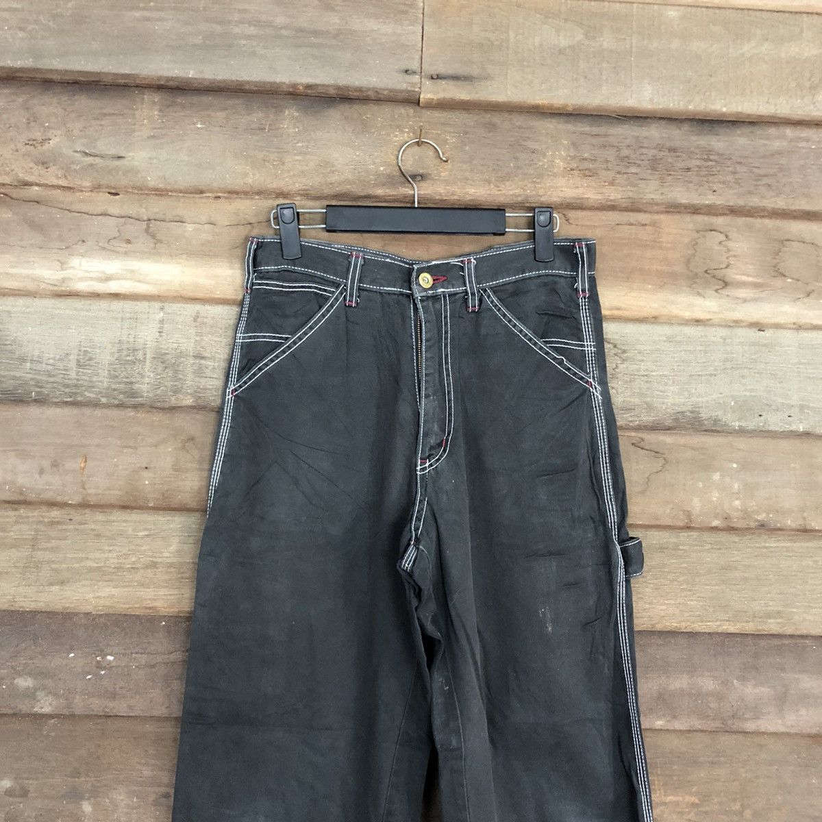 Japanese Brand × Vintage BeeBell workwear vintage Black Straight Pants #c1229 Size US 26 / EU 42 - 2 Thumbnail