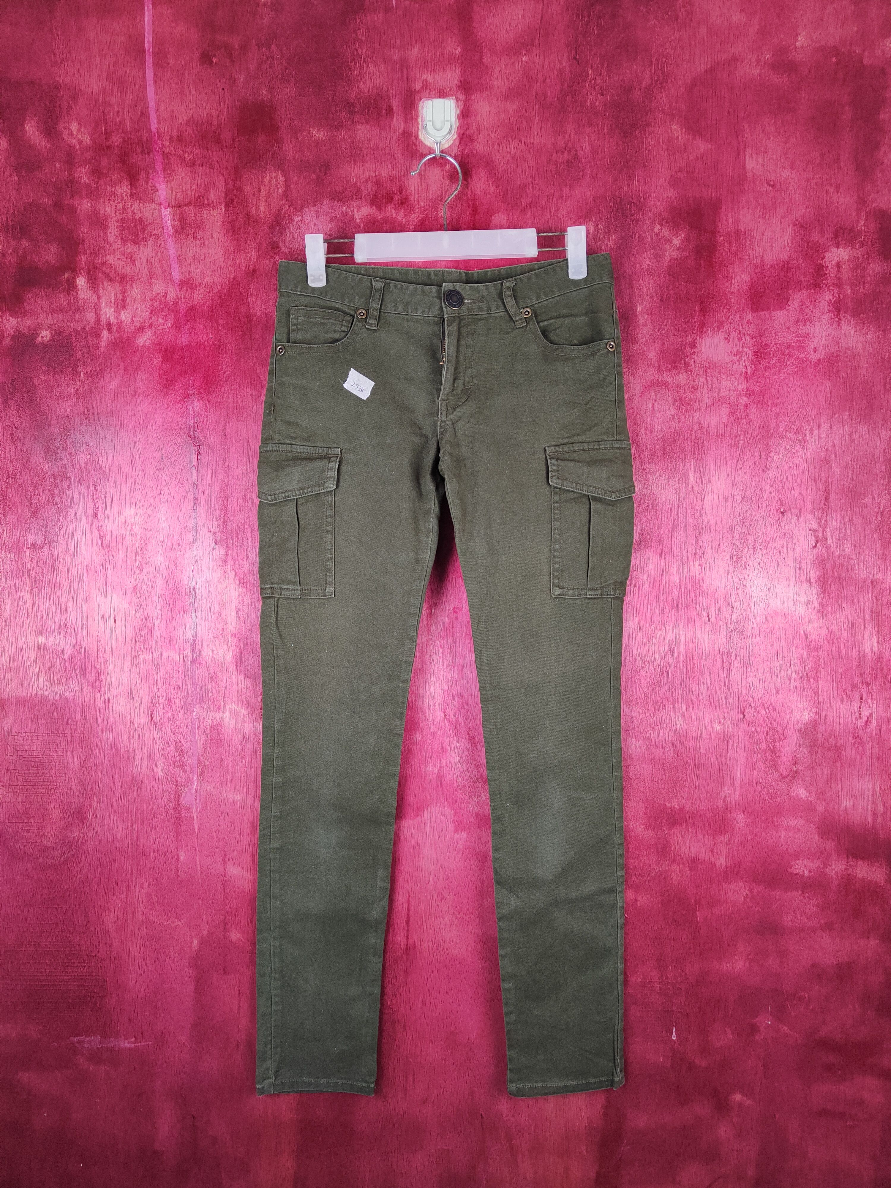 Japanese Brand Japan Green Multi Pocket Tactical Cargo Skinny Pants #253B Size 26" / US 2 / IT 38 - 1 Thumbnail