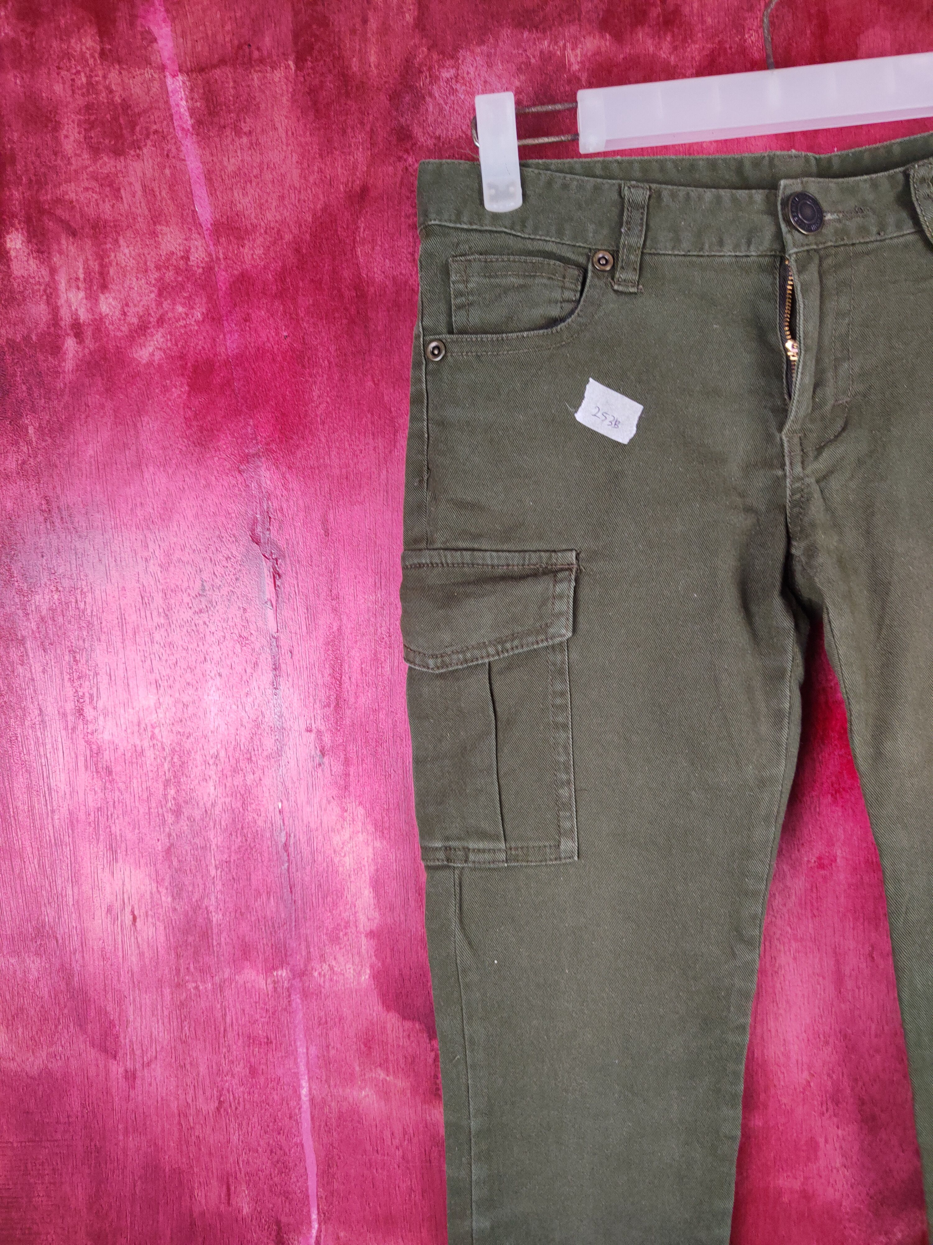 Japanese Brand Japan Green Multi Pocket Tactical Cargo Skinny Pants #253B Size 26" / US 2 / IT 38 - 3 Thumbnail