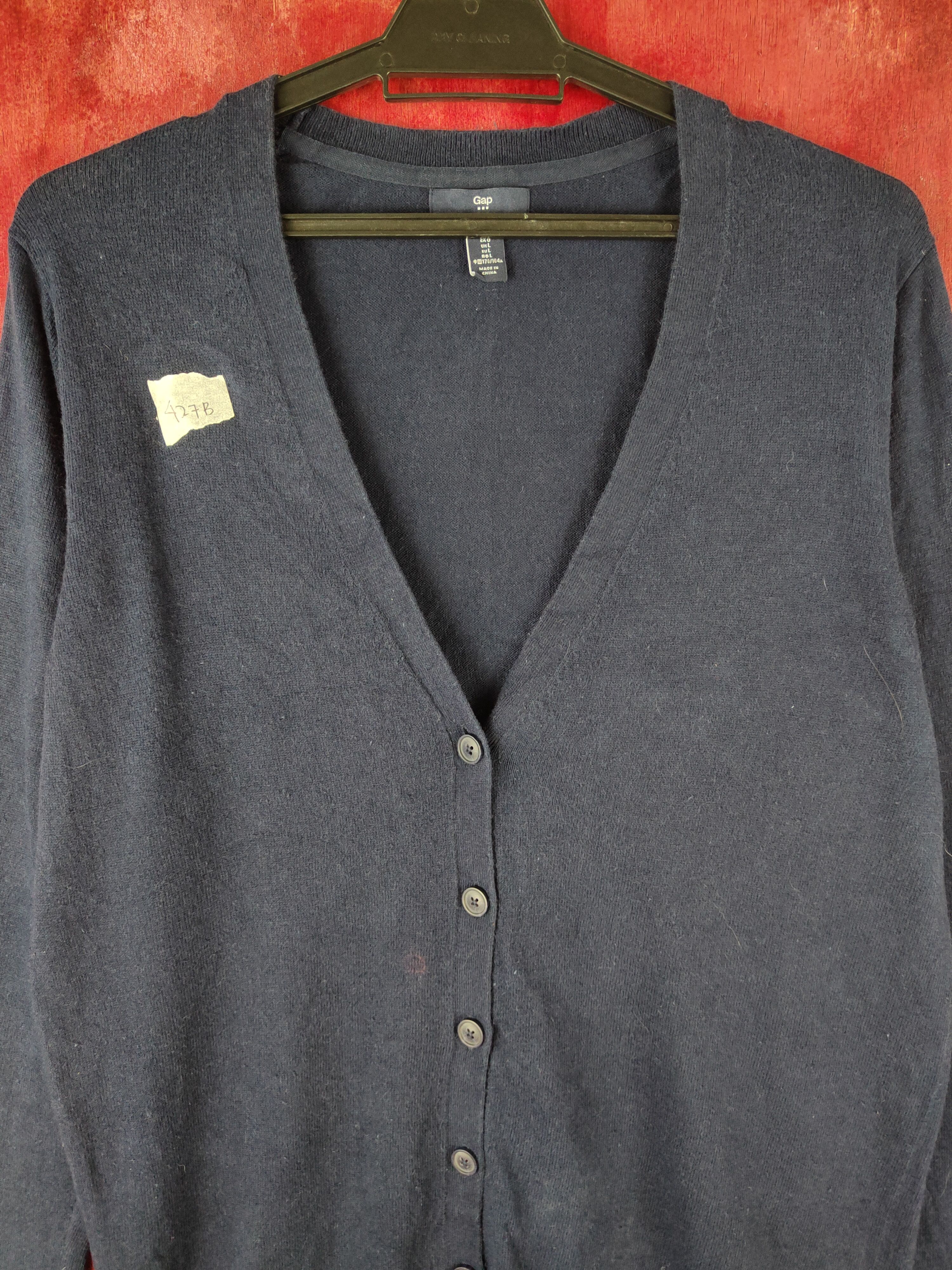 Gap GAP Dark Blue Knitwear Cardigan #427B Size L / US 10 / IT 46 - 2 Thumbnail