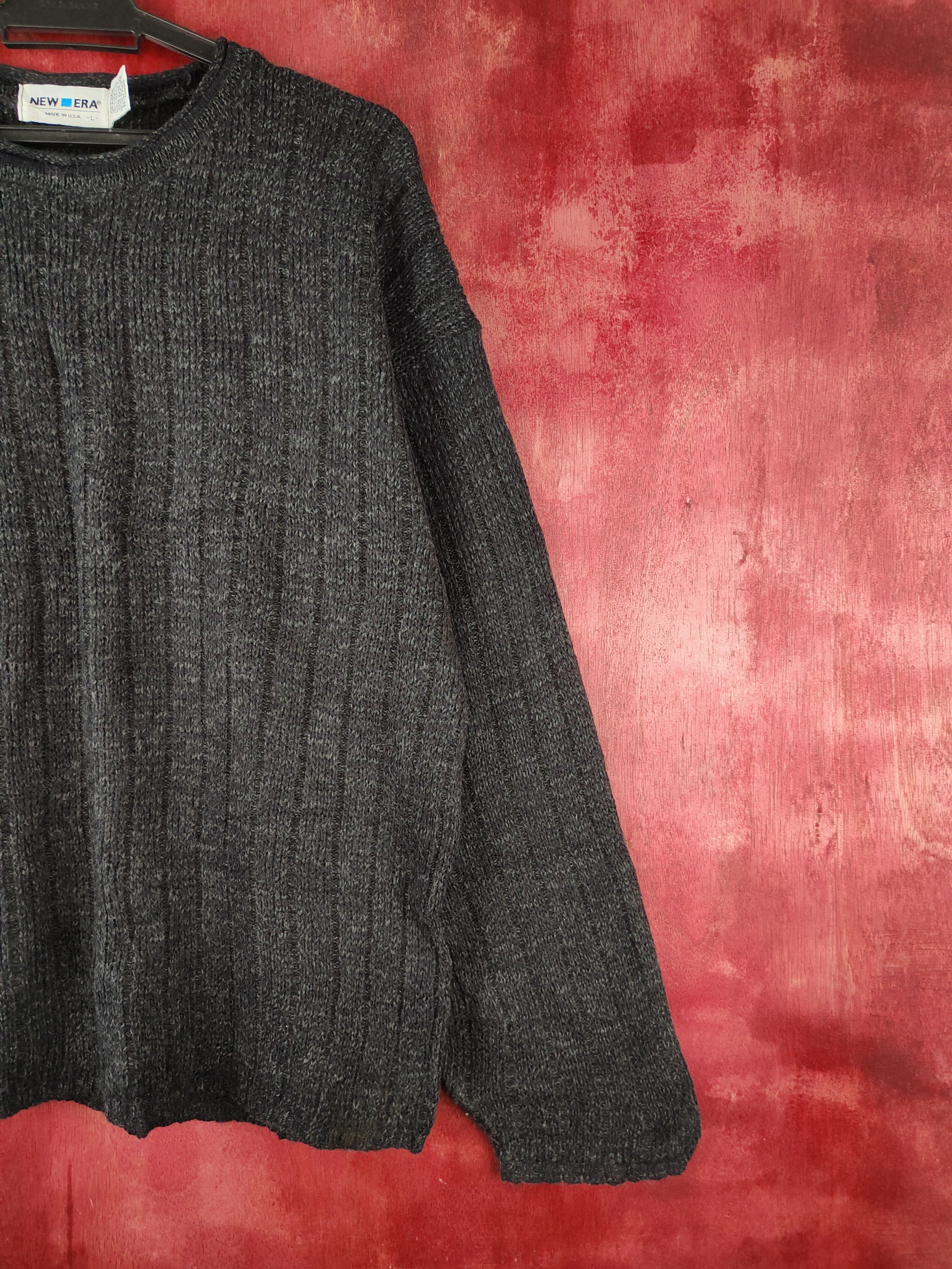 Vintage New Era Black Knitwear sweatshirt #428B Size US L / EU 52-54 / 3 - 5 Thumbnail
