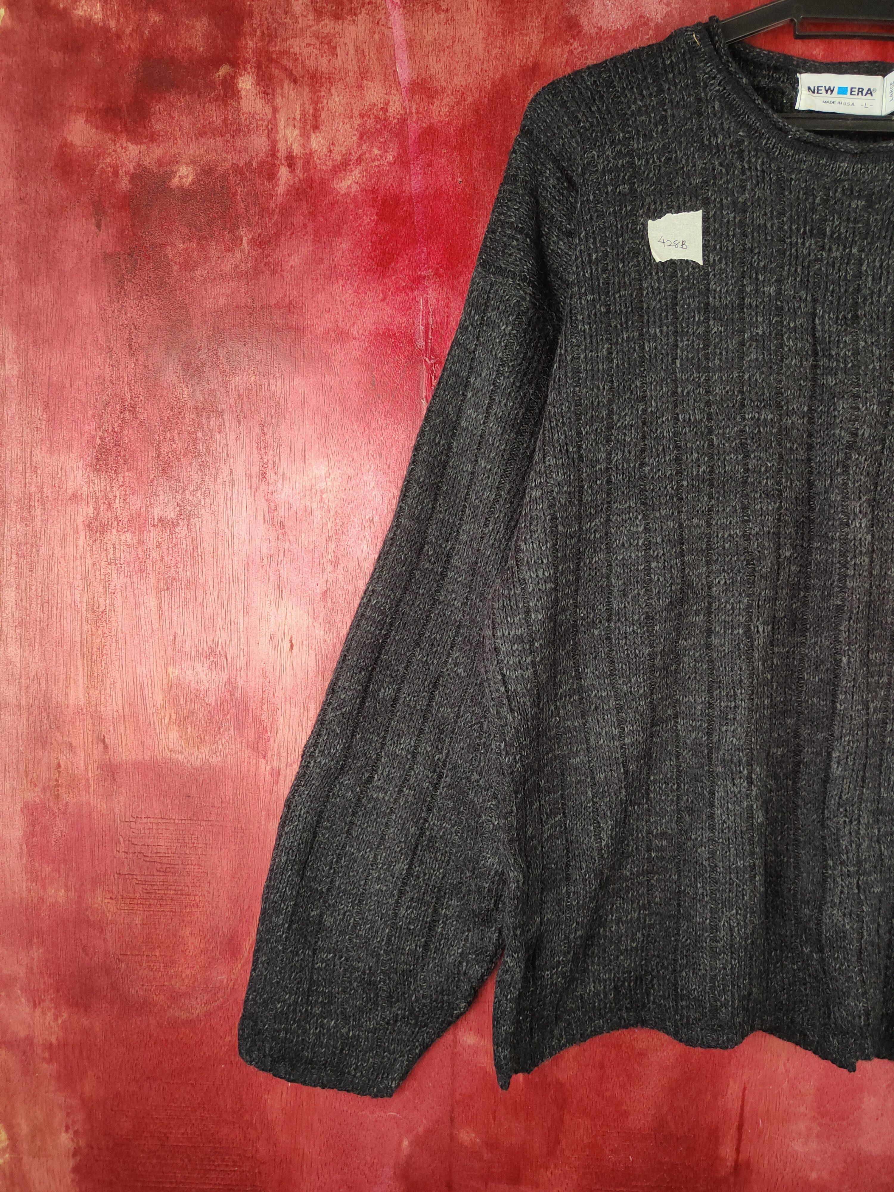 Vintage New Era Black Knitwear sweatshirt #428B Size US L / EU 52-54 / 3 - 3 Thumbnail