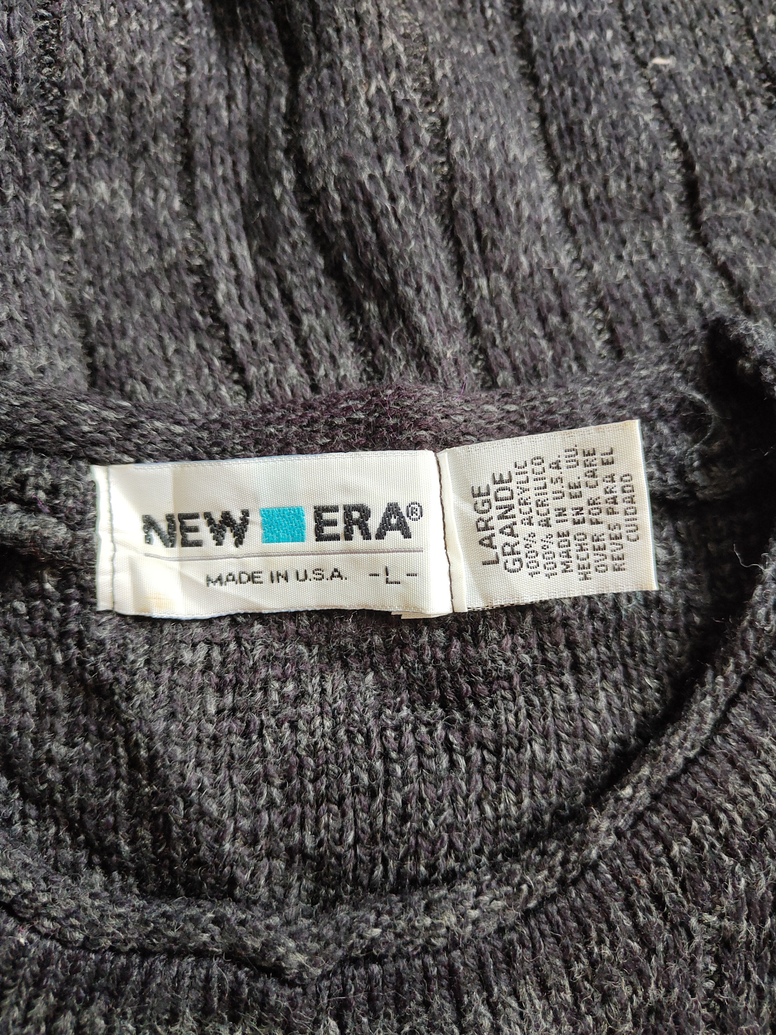 Vintage New Era Black Knitwear sweatshirt #428B Size US L / EU 52-54 / 3 - 11 Thumbnail