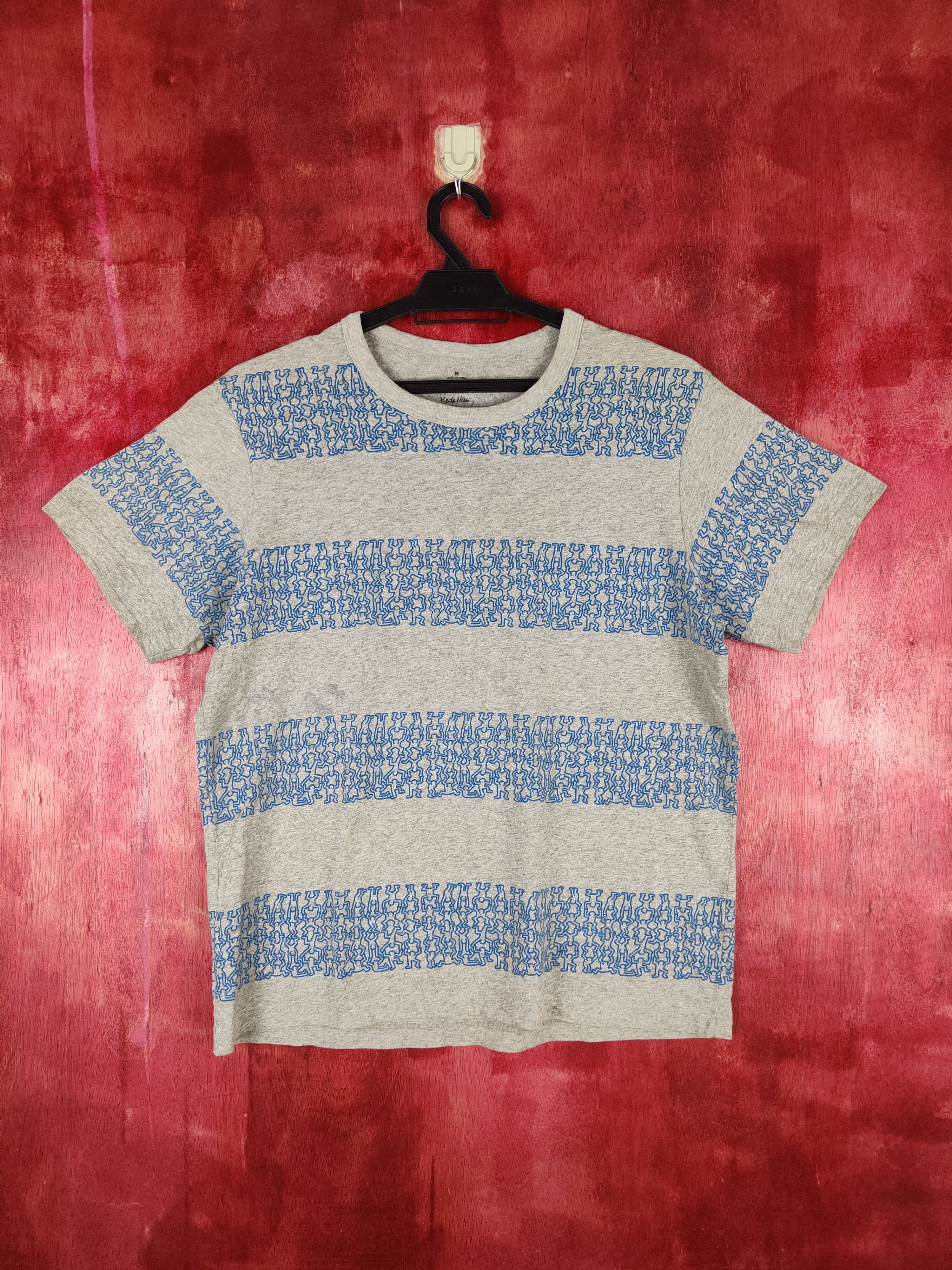 Keith Haring Uniqlo X Keith Haring Gray/Blue Short Sleeve T-shirt #S648 Size US M / EU 48-50 / 2 - 1 Thumbnail
