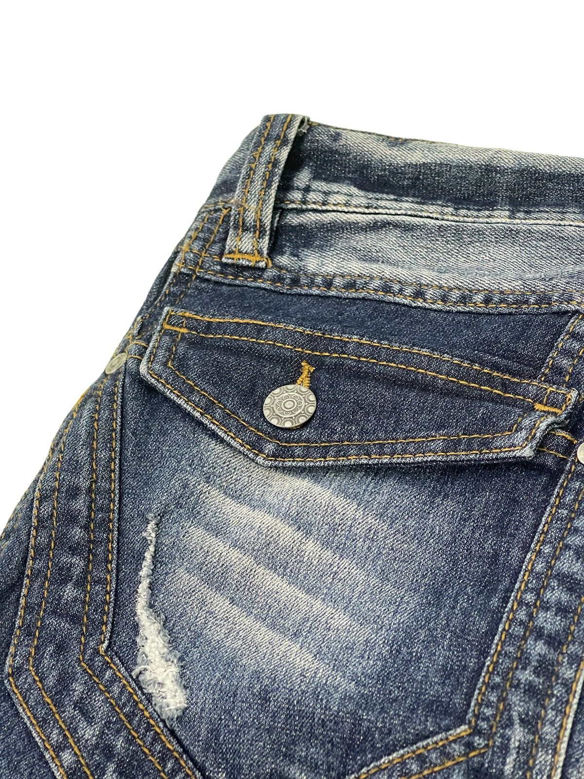 Japanese Brand Slim Jeans Hideaways Nicole Acid Wash Clawmarks Tapered 19🟦 Size US 31 - 19 Thumbnail