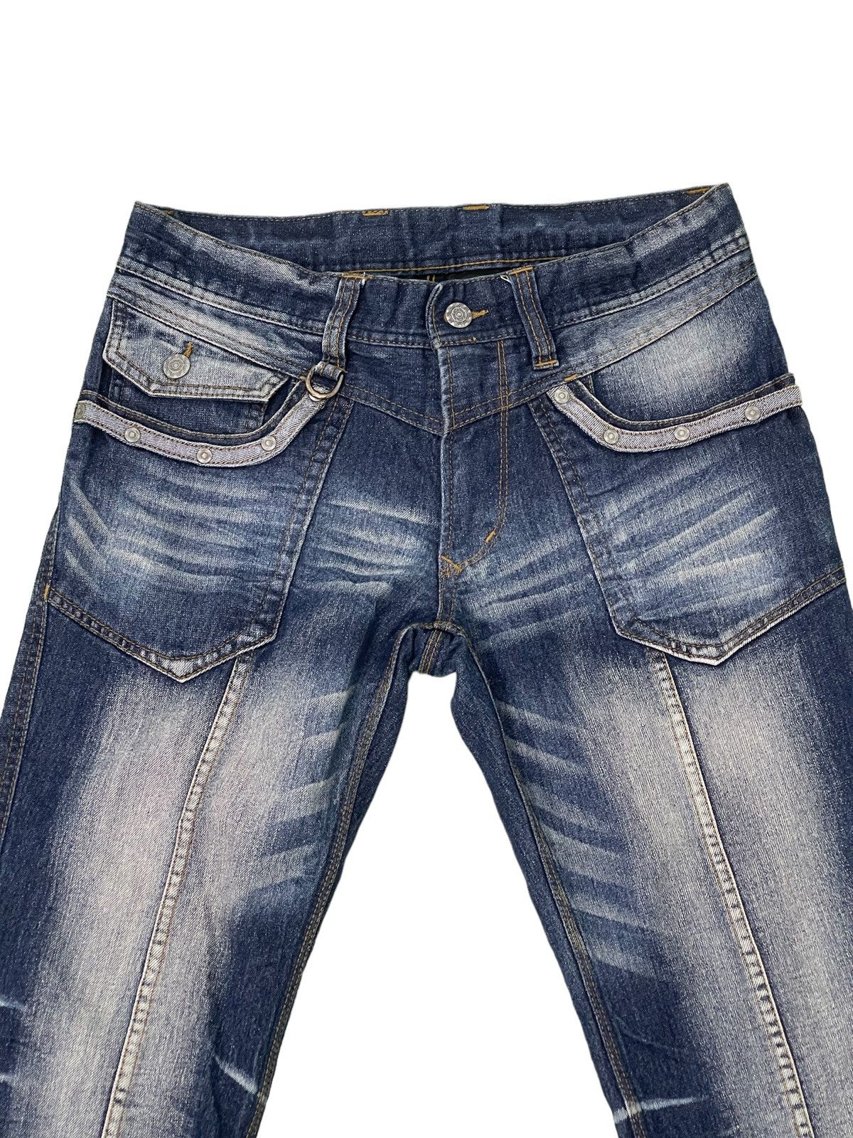 Japanese Brand Slim Jeans Hideaways Nicole Acid Wash Clawmarks Tapered 19🟦 Size US 31 - 8 Thumbnail