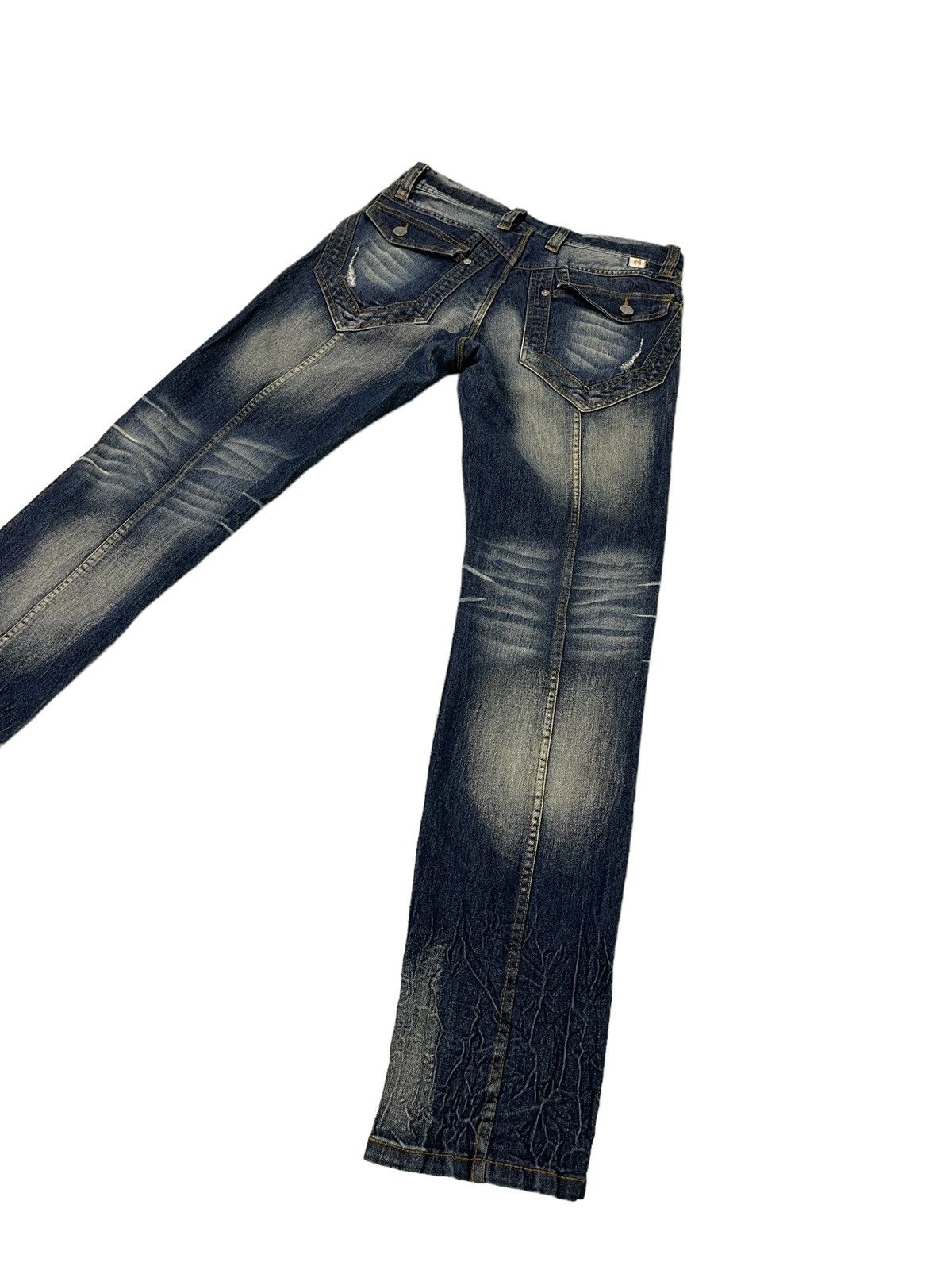 Japanese Brand Slim Jeans Hideaways Nicole Acid Wash Clawmarks Tapered 19🟦 Size US 31 - 12 Thumbnail