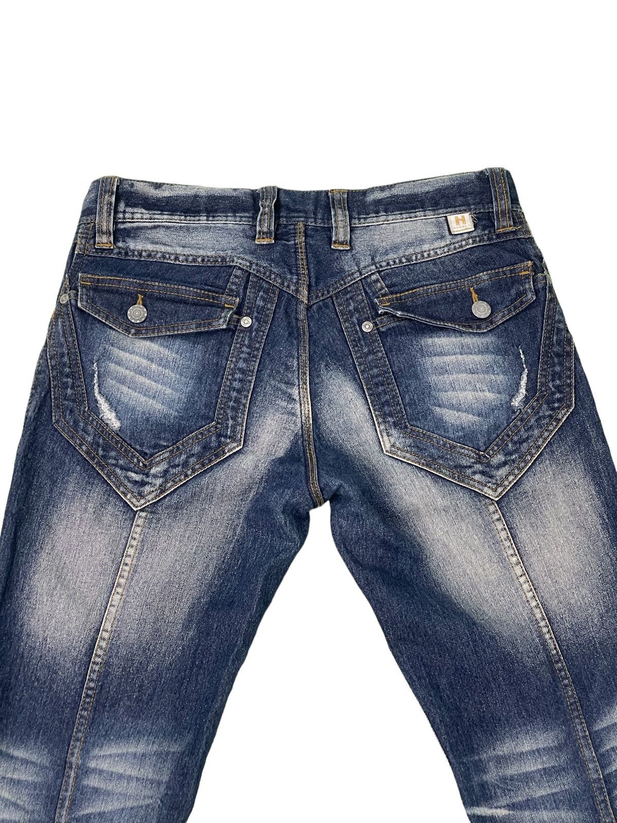 Japanese Brand Slim Jeans Hideaways Nicole Acid Wash Clawmarks Tapered 19🟦 Size US 31 - 17 Thumbnail