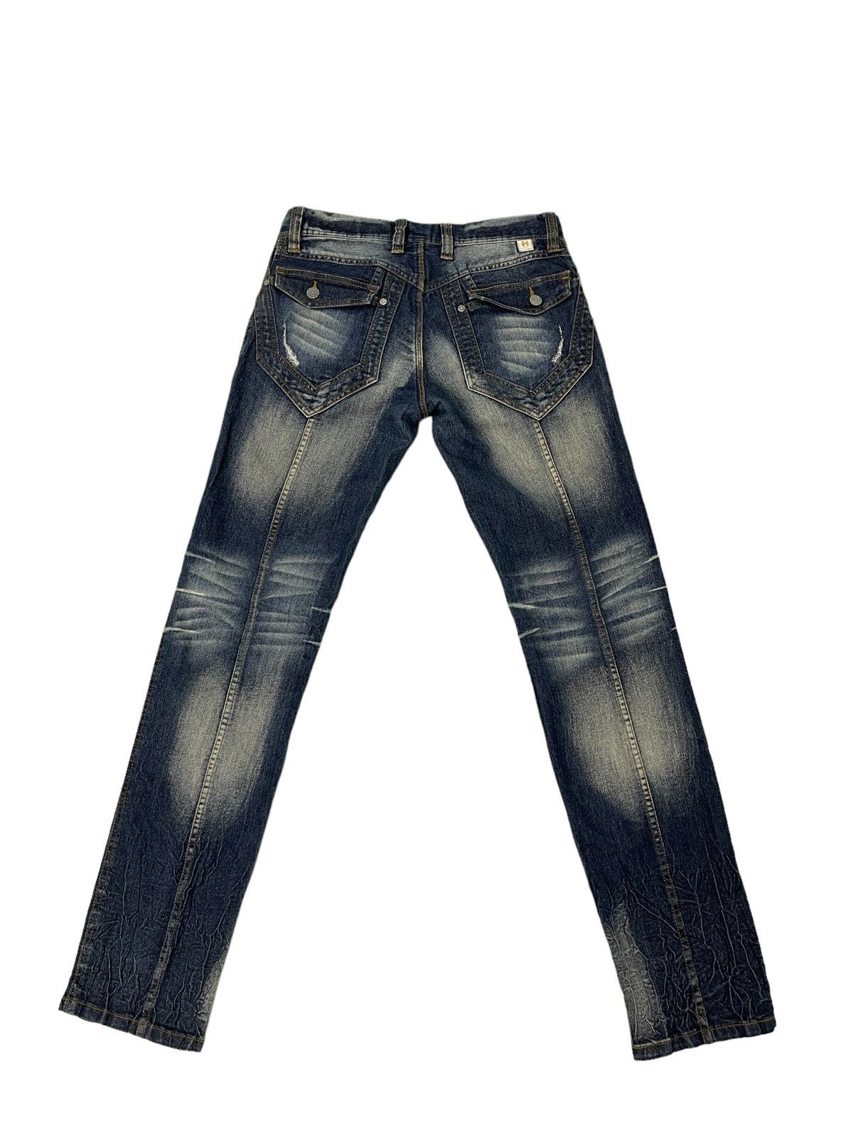 Japanese Brand Slim Jeans Hideaways Nicole Acid Wash Clawmarks Tapered 19🟦 Size US 31 - 10 Thumbnail