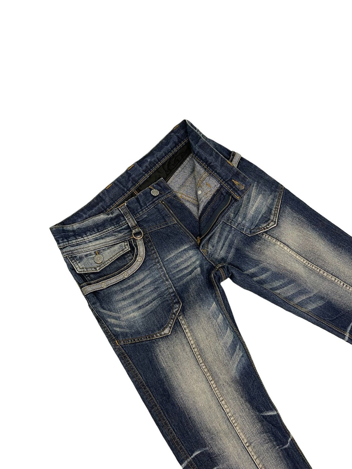 Japanese Brand Slim Jeans Hideaways Nicole Acid Wash Clawmarks Tapered 19🟦 Size US 31 - 9 Thumbnail