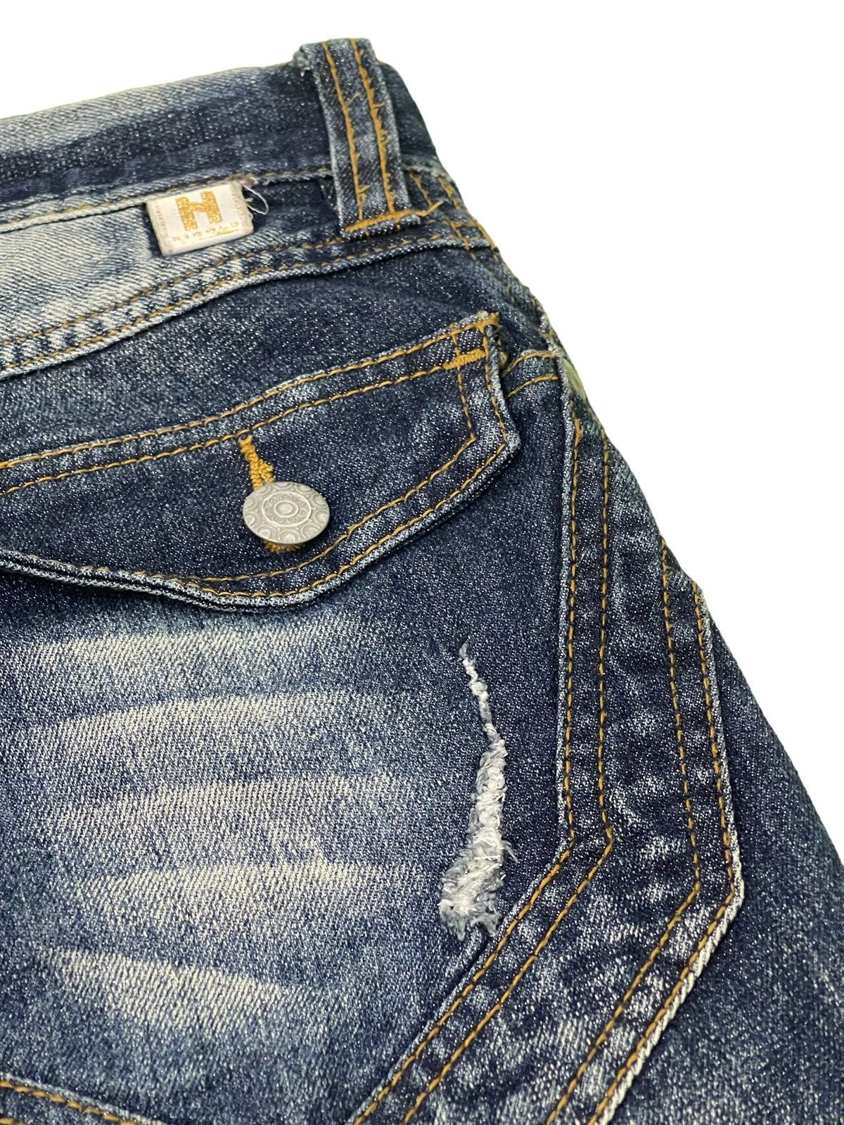Japanese Brand Slim Jeans Hideaways Nicole Acid Wash Clawmarks Tapered 19🟦 Size US 31 - 18 Thumbnail
