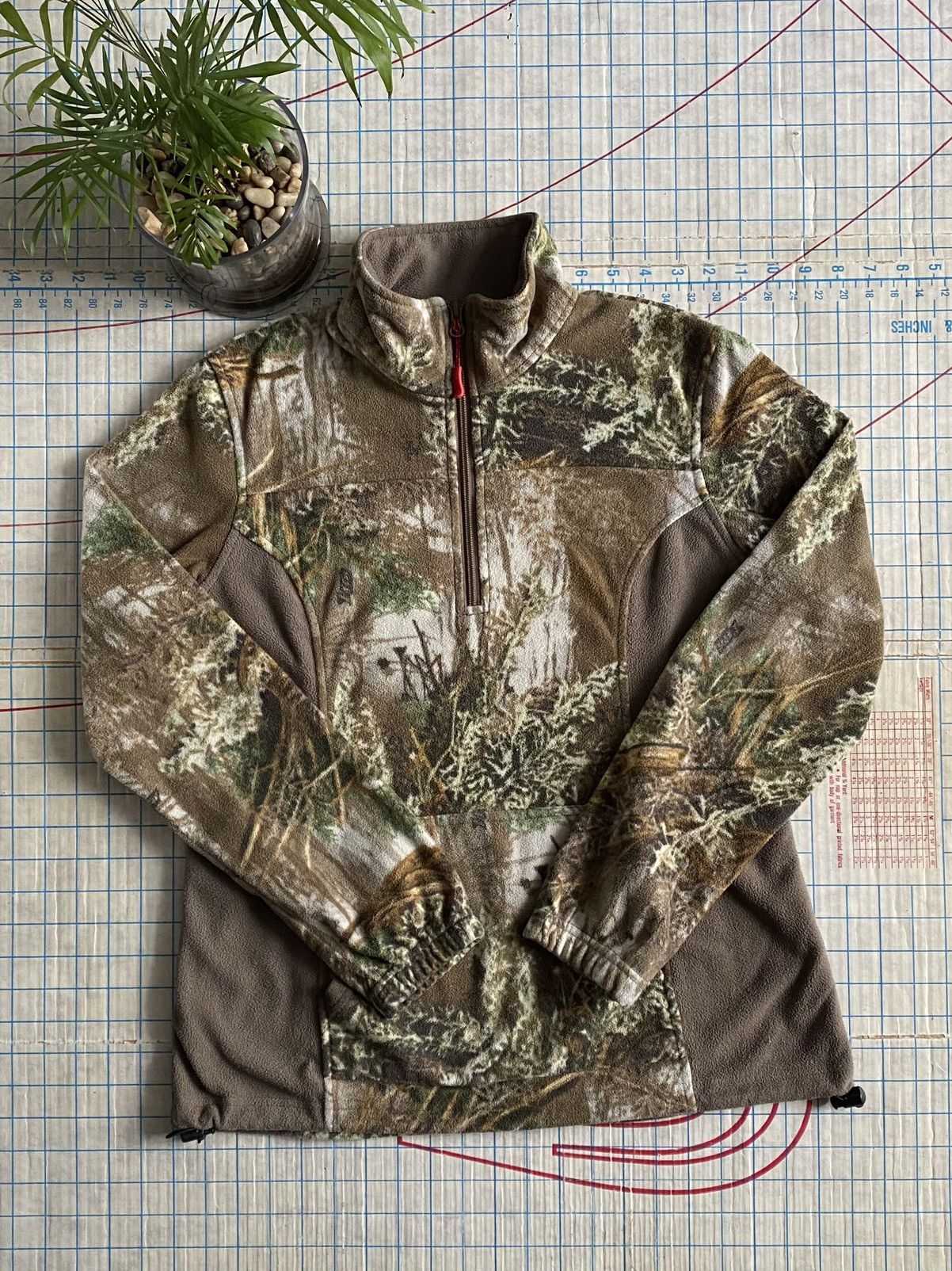 Vintage All Game Outfitters Camo 1/4 Zip Fleece Womens Medium Size M / US 6-8 / IT 42-44 - 1 Thumbnail
