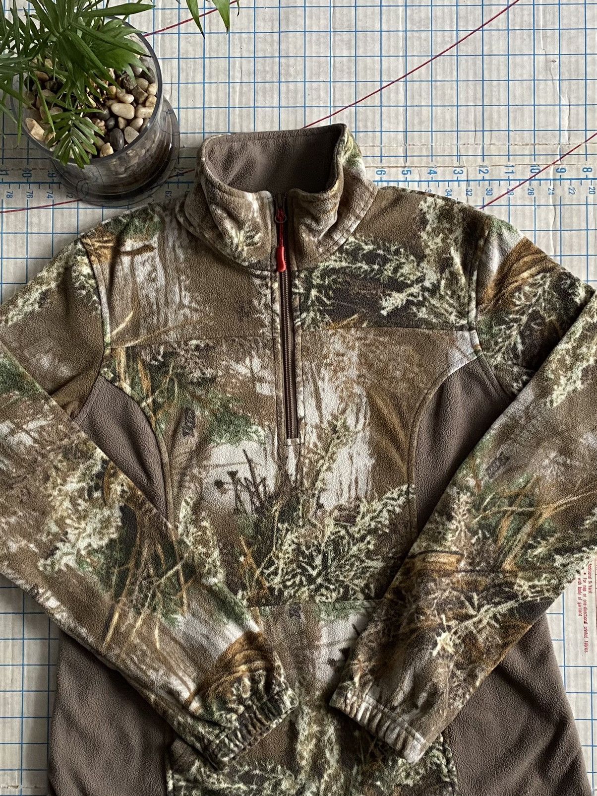 Vintage All Game Outfitters Camo 1/4 Zip Fleece Womens Medium Size M / US 6-8 / IT 42-44 - 3 Thumbnail