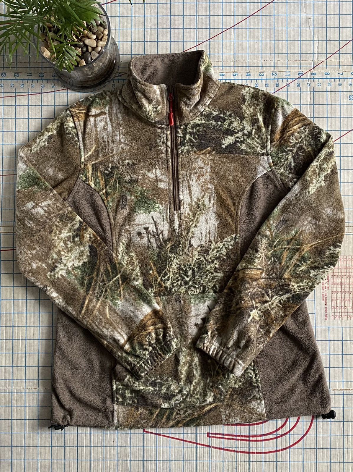 Vintage All Game Outfitters Camo 1/4 Zip Fleece Womens Medium Size M / US 6-8 / IT 42-44 - 2 Thumbnail