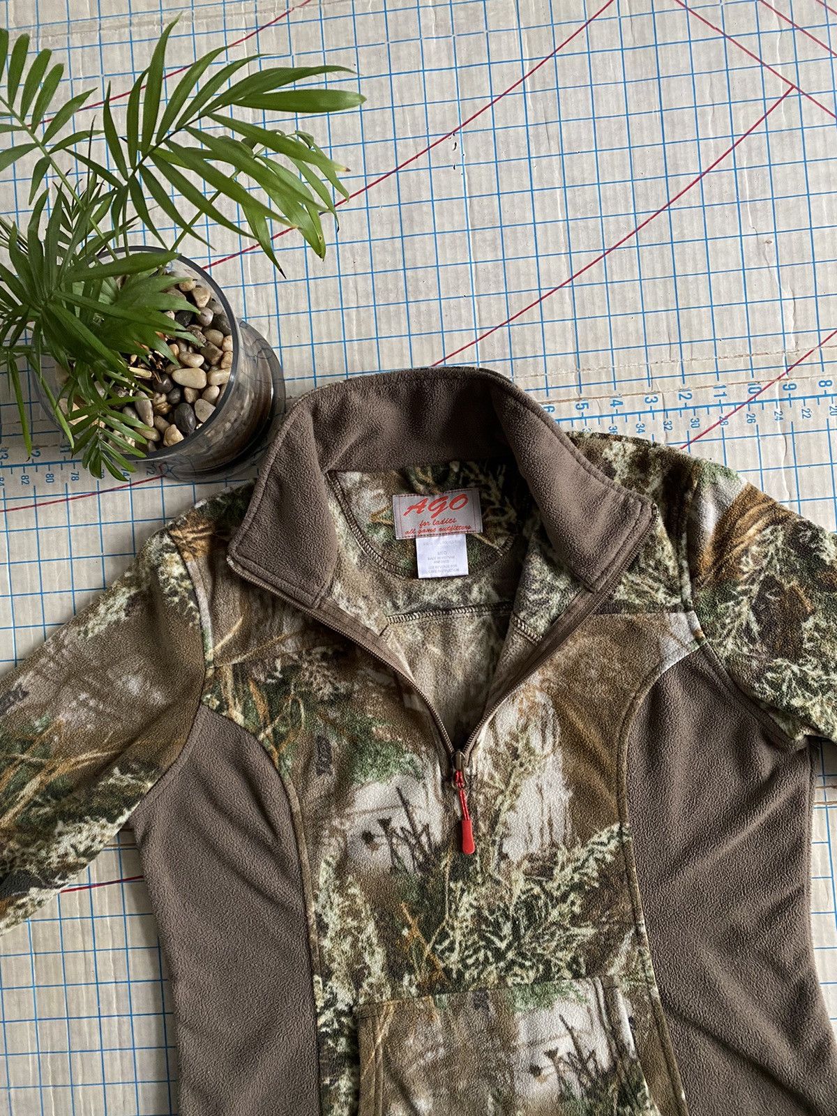 Vintage All Game Outfitters Camo 1/4 Zip Fleece Womens Medium Size M / US 6-8 / IT 42-44 - 5 Thumbnail