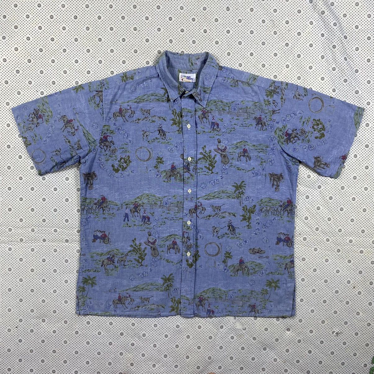 Reyn Spooner Vintage Hawaiian cowboy lifestyle print by Reyn Spooner Size US XL / EU 56 / 4 - 1 Thumbnail
