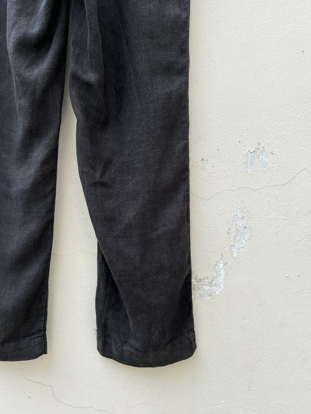 Polo Ralph Lauren × Ralph Lauren × Vintage Vintage 90s Polo Ralph Lauren Fade Black 100% Linen Trouser Size US 31 - 15 Thumbnail