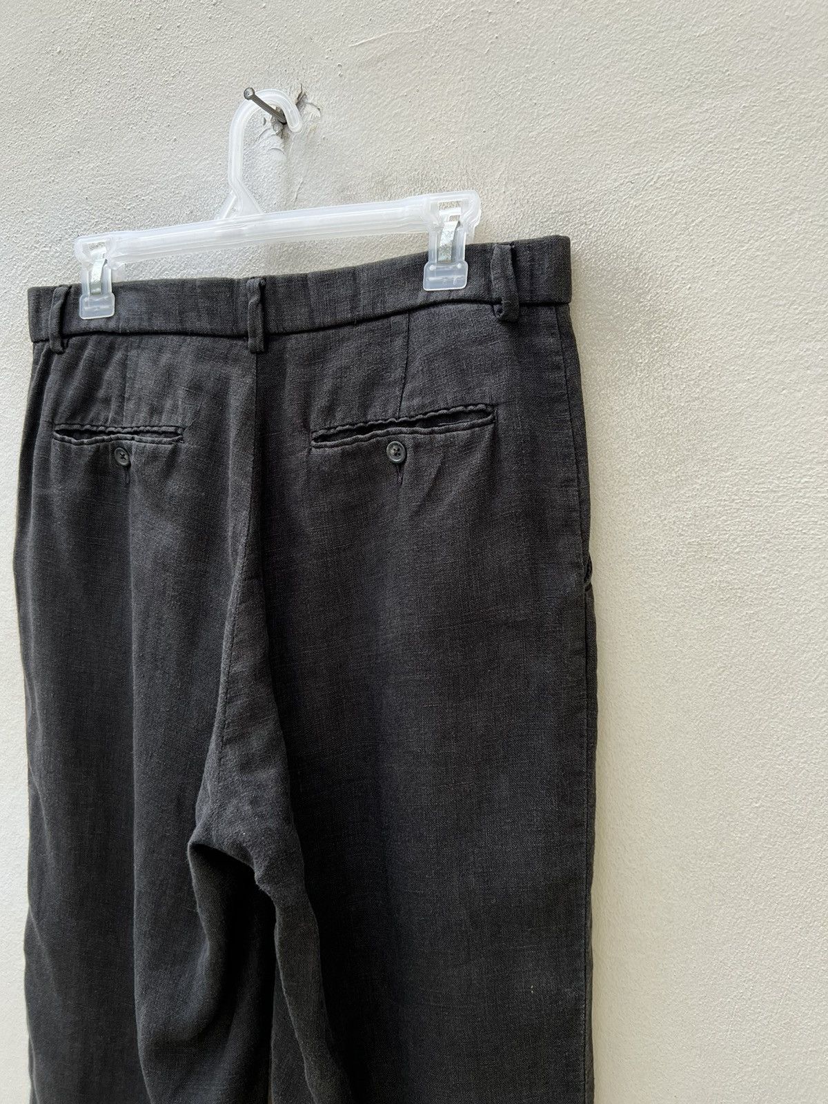 Polo Ralph Lauren × Ralph Lauren × Vintage Vintage 90s Polo Ralph Lauren Fade Black 100% Linen Trouser Size US 31 - 13 Thumbnail