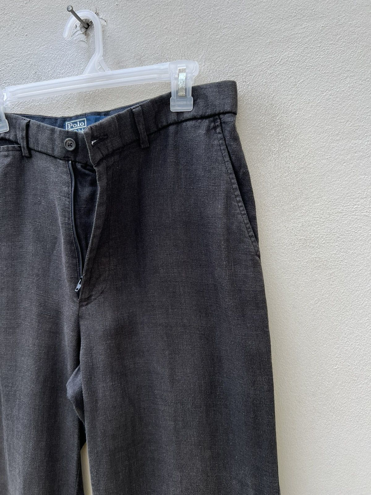 Polo Ralph Lauren × Ralph Lauren × Vintage Vintage 90s Polo Ralph Lauren Fade Black 100% Linen Trouser Size US 31 - 7 Thumbnail