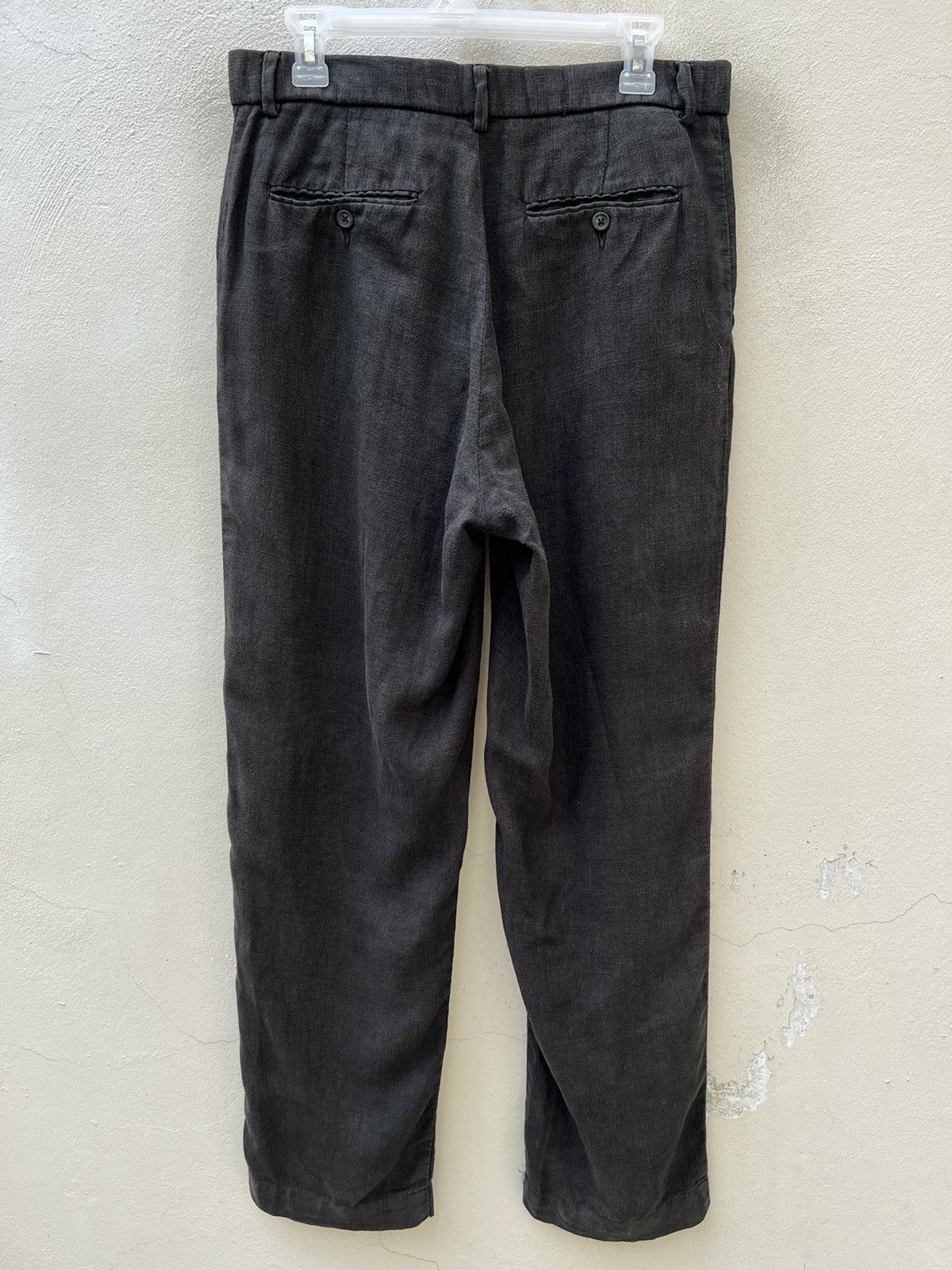 Polo Ralph Lauren × Ralph Lauren × Vintage Vintage 90s Polo Ralph Lauren Fade Black 100% Linen Trouser Size US 31 - 10 Thumbnail