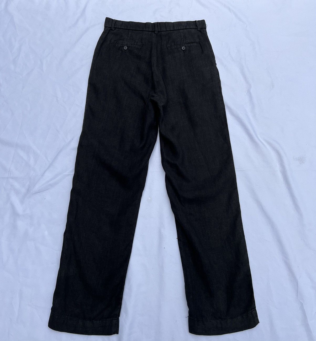 Polo Ralph Lauren × Ralph Lauren × Vintage Vintage 90s Polo Ralph Lauren Fade Black 100% Linen Trouser Size US 31 - 22 Thumbnail