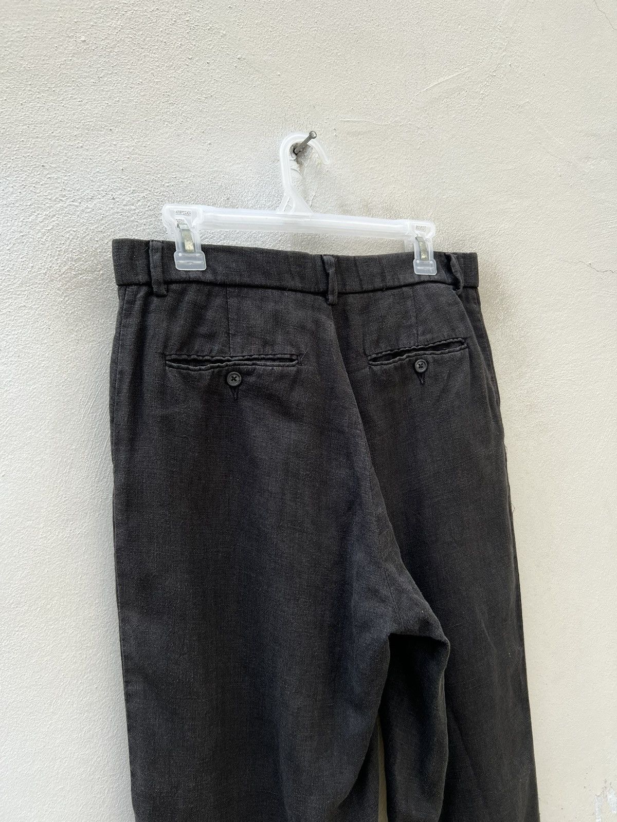 Polo Ralph Lauren × Ralph Lauren × Vintage Vintage 90s Polo Ralph Lauren Fade Black 100% Linen Trouser Size US 31 - 11 Thumbnail