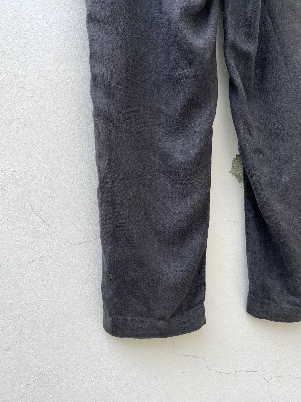 Polo Ralph Lauren × Ralph Lauren × Vintage Vintage 90s Polo Ralph Lauren Fade Black 100% Linen Trouser Size US 31 - 12 Thumbnail