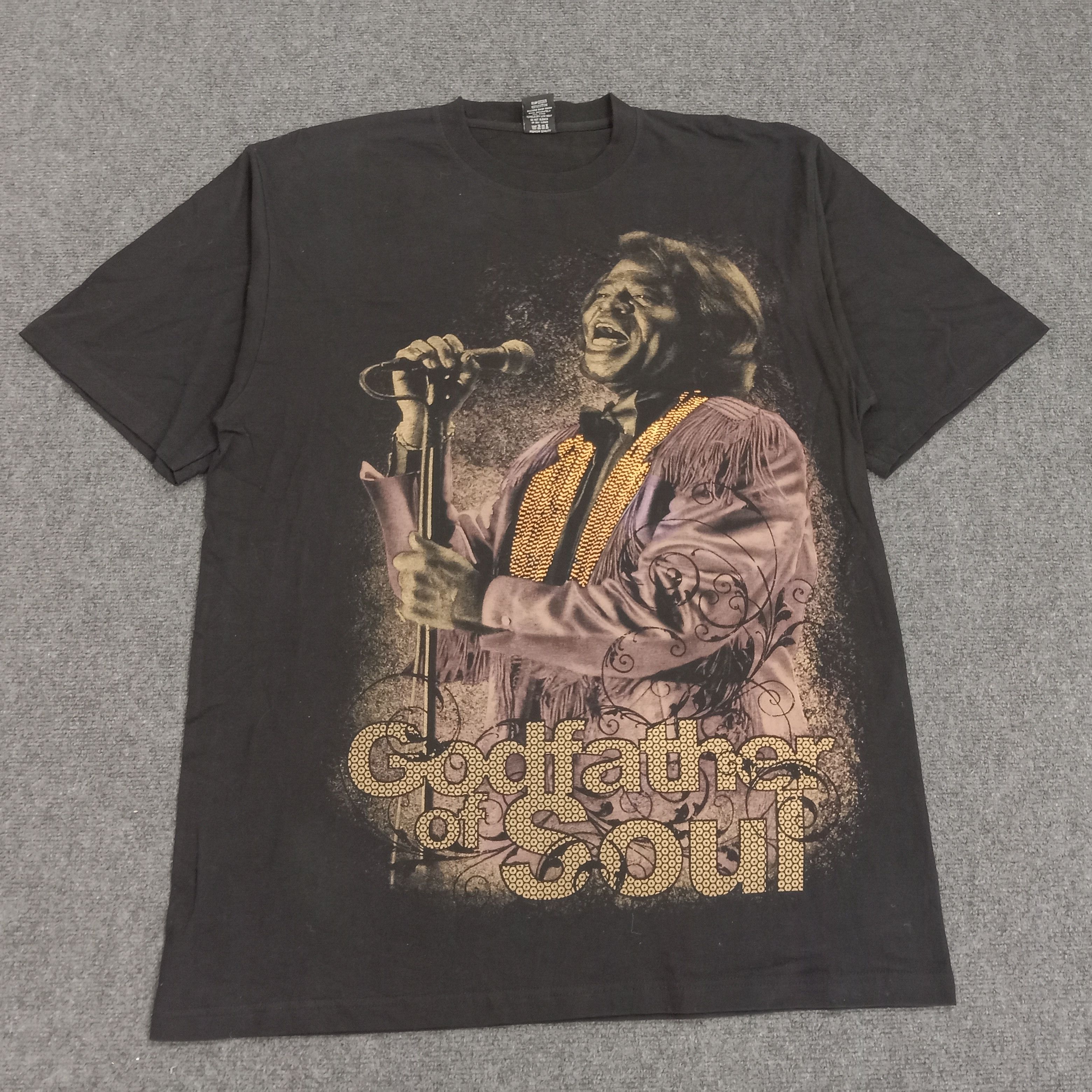Band Tees × Vintage JAMES BROWN American Singer Overprint Tshirt Size US XL / EU 56 / 4 - 1 Thumbnail