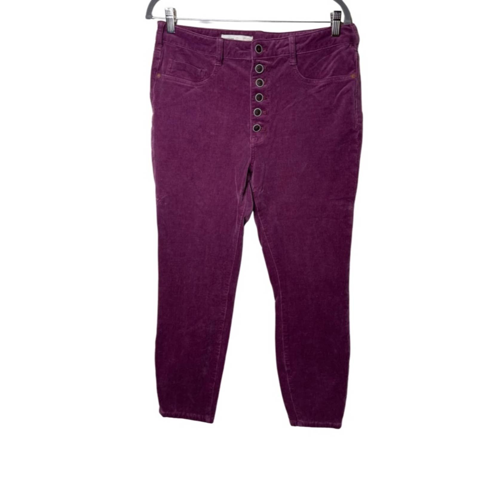 Anthropologie Pilcro High RiseSkinny Corduroy Plum Pants 32